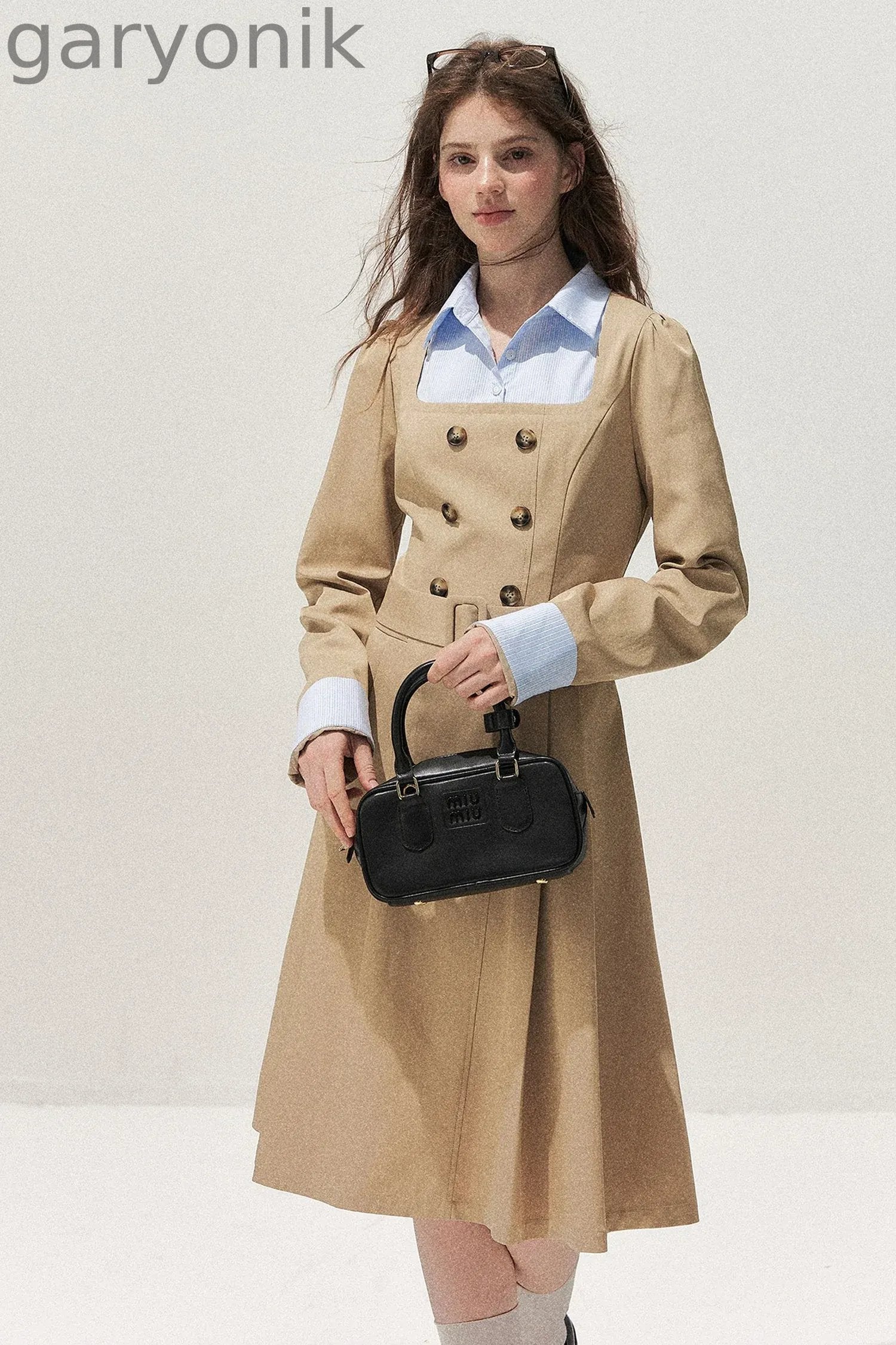 Retro Two-Piece Trench Dress