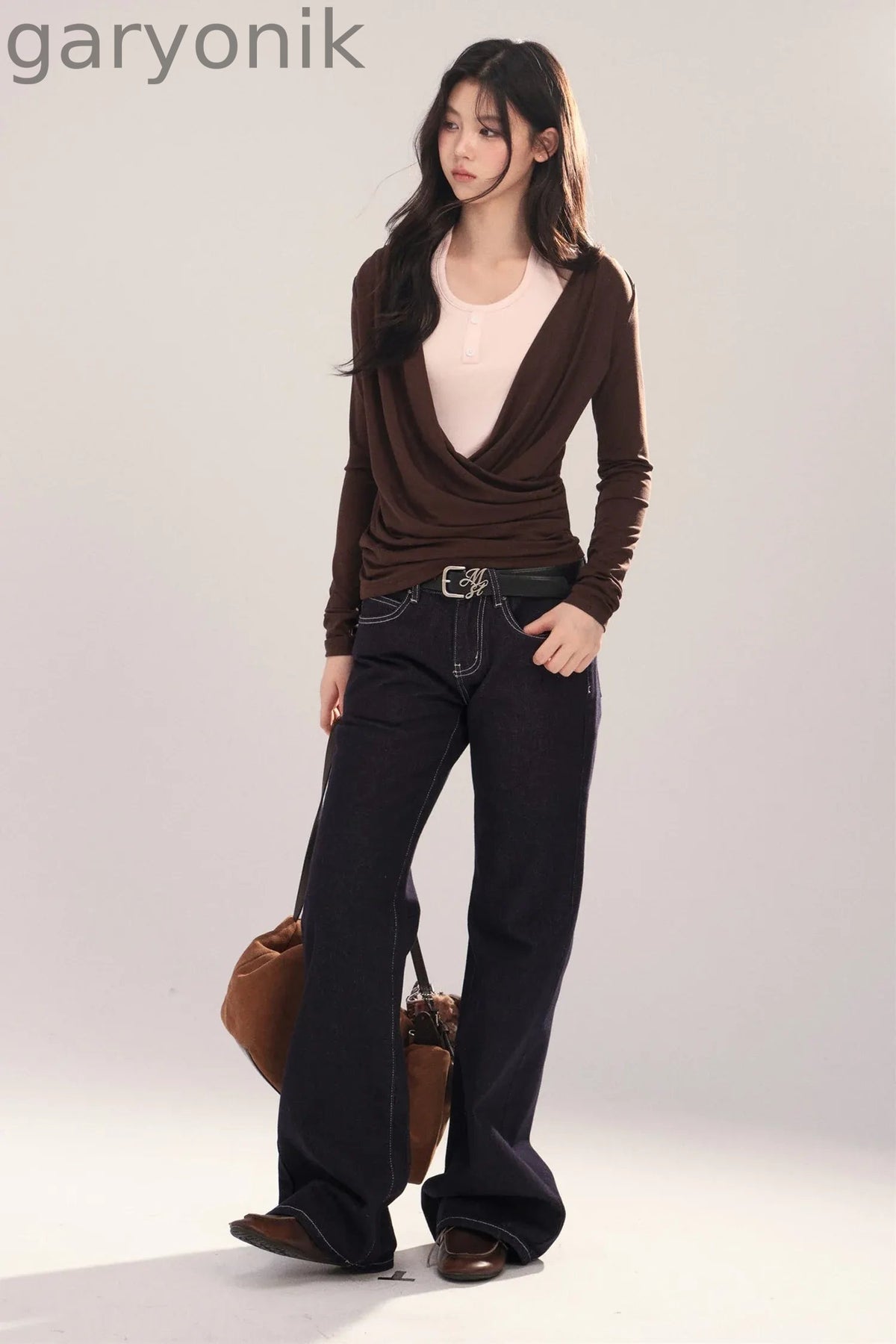 Layered-Look Long-Sleeve Top
