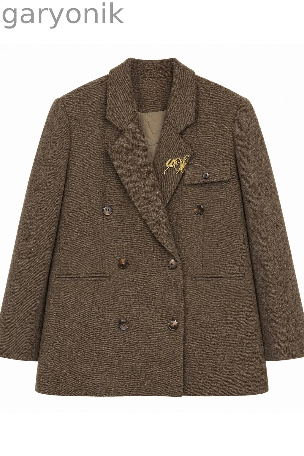 Woolen Blazer and Mesh Skirt Set-Up