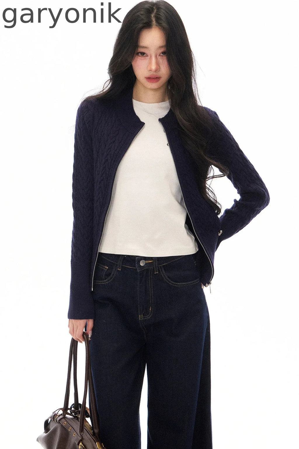 Long Sleeve Knitted Cardigan and Pants Set-Up