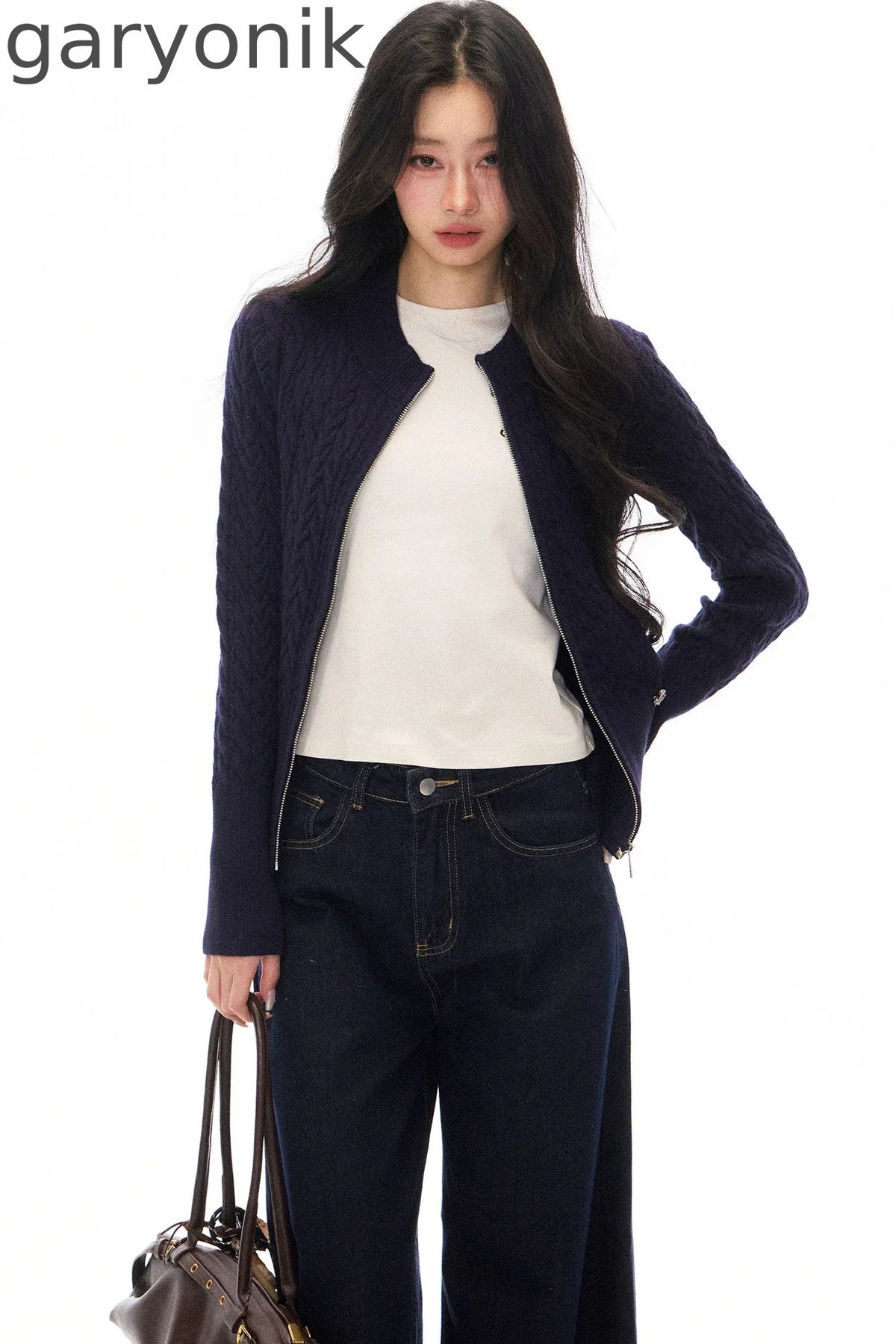 Long Sleeve Knitted Cardigan and Pants Set-Up