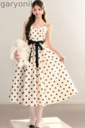 Satin Polka Dot Bow Tie Dress