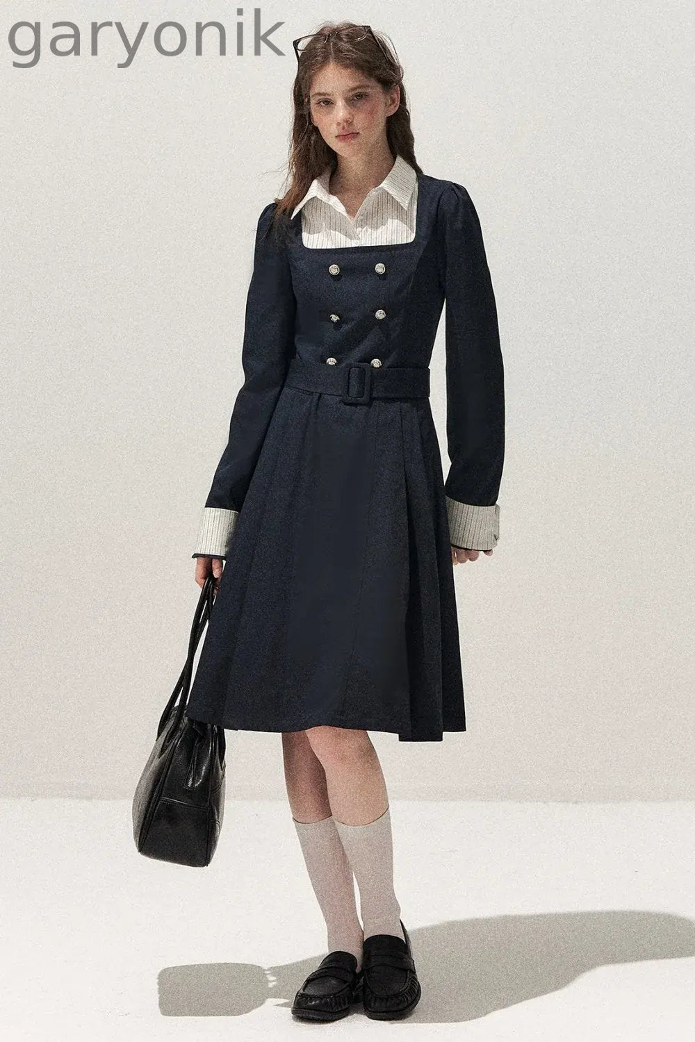 Retro Two-Piece Trench Dress