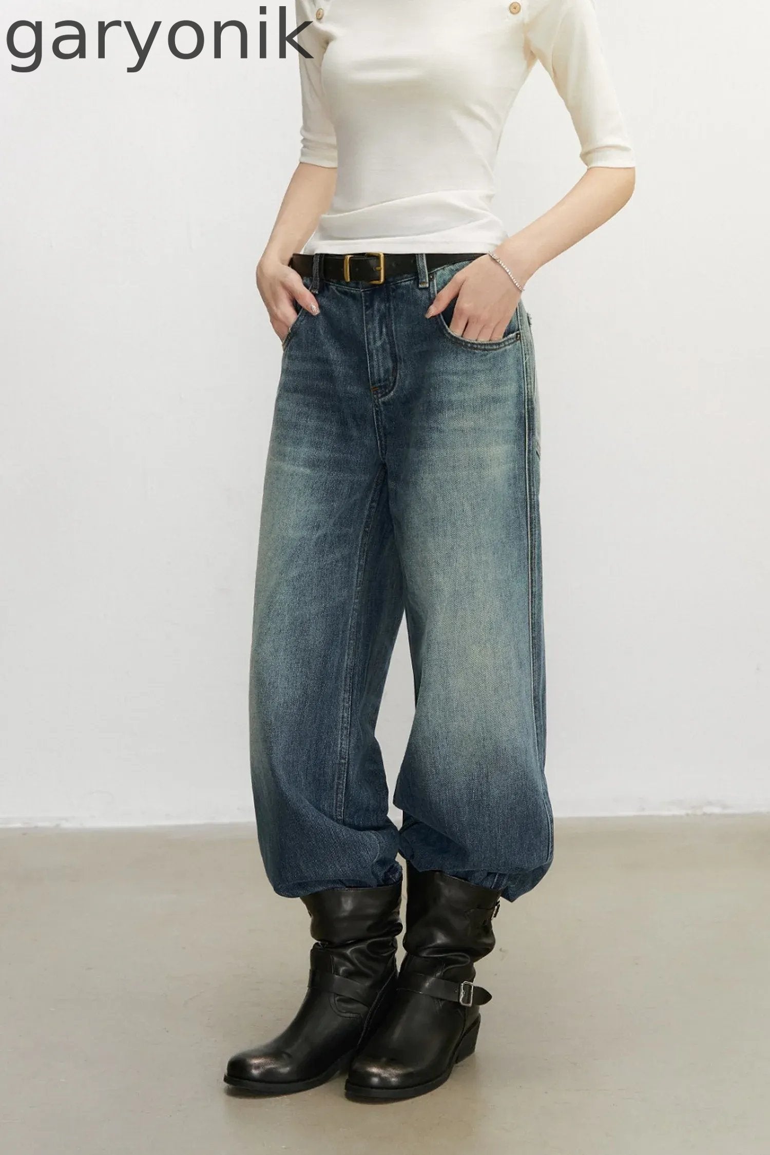 Vintage Washed Denim Pants