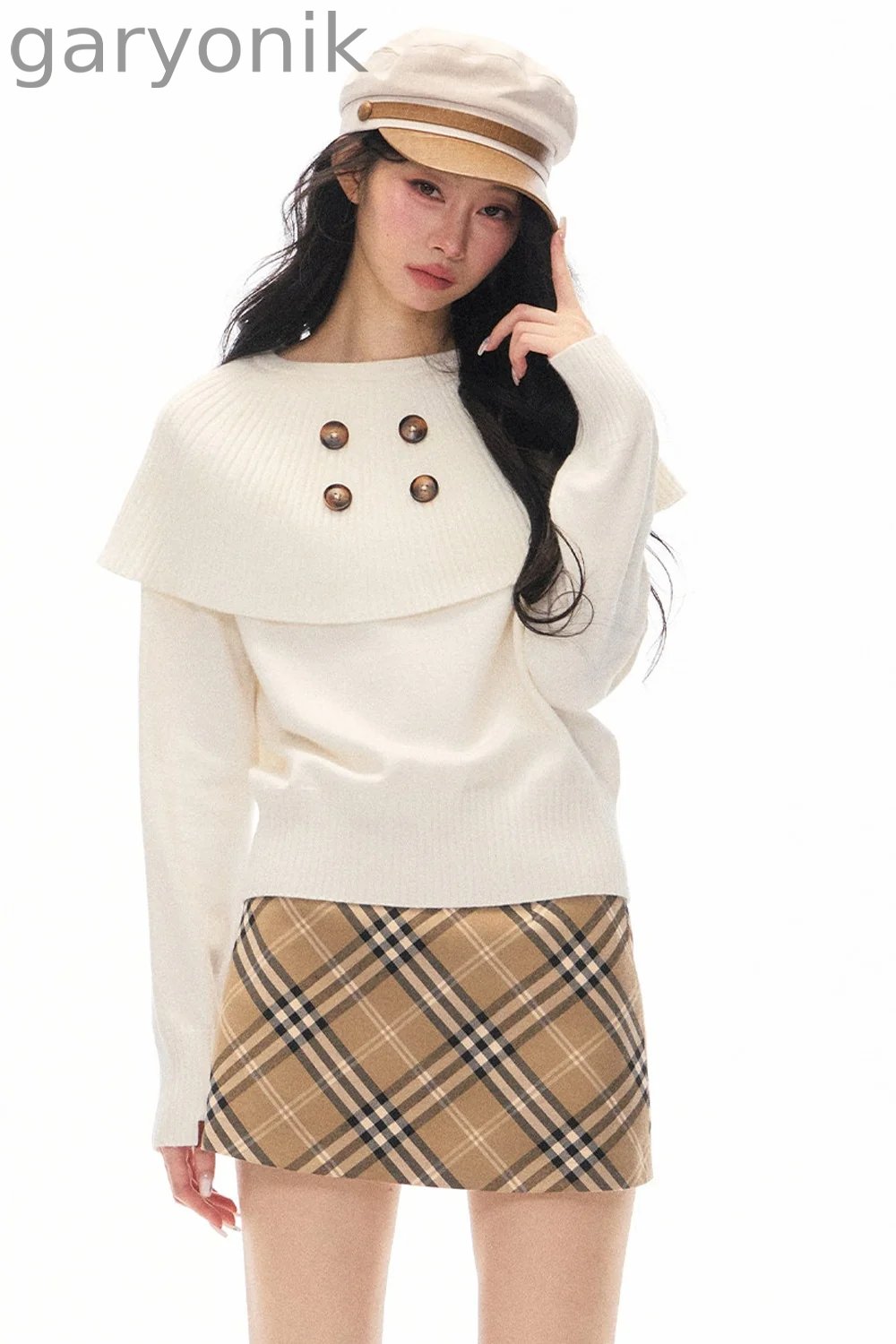 Skirt and Shawl Knit Top Set-Up