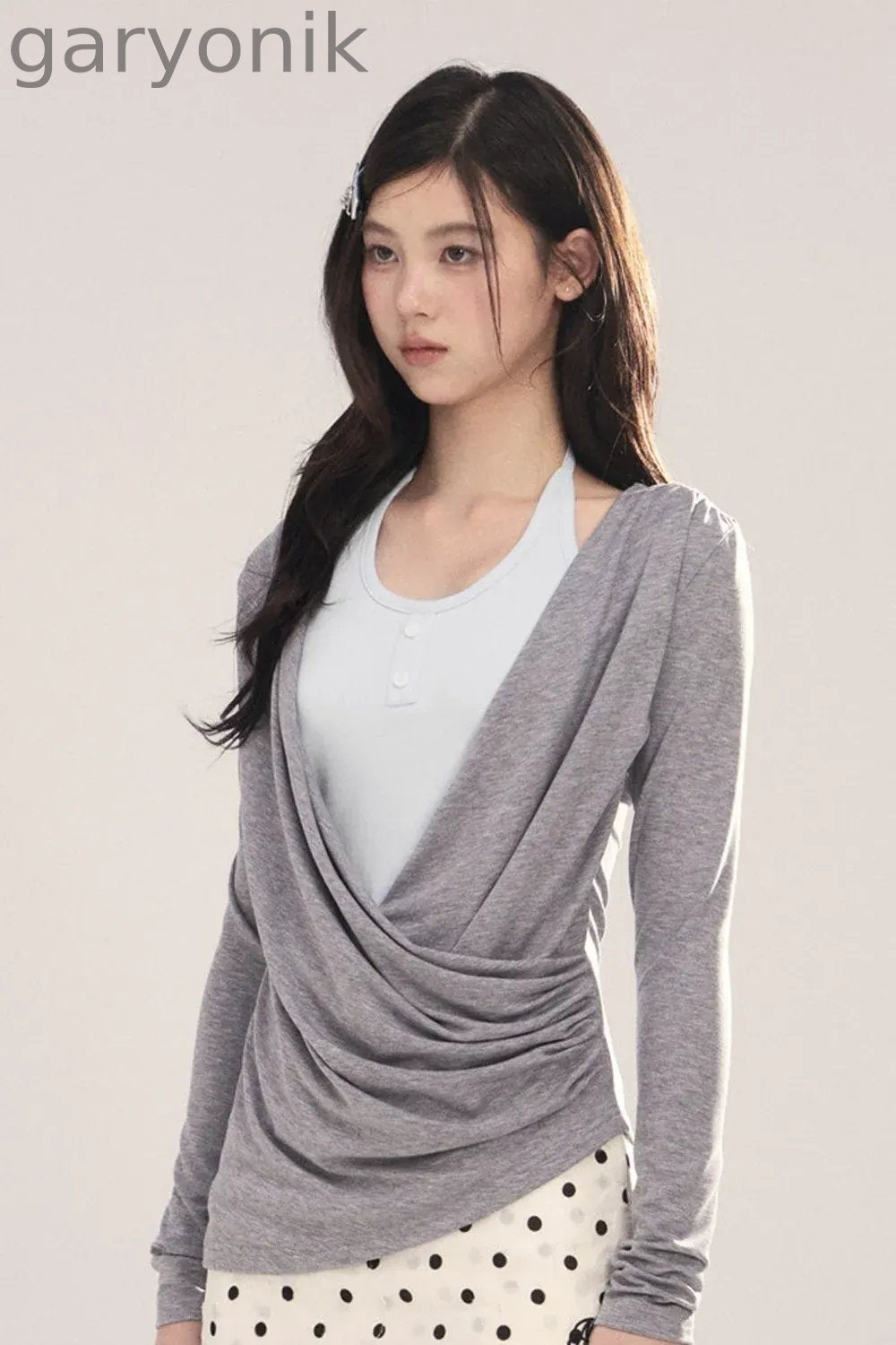 Layered-Look Long-Sleeve Top