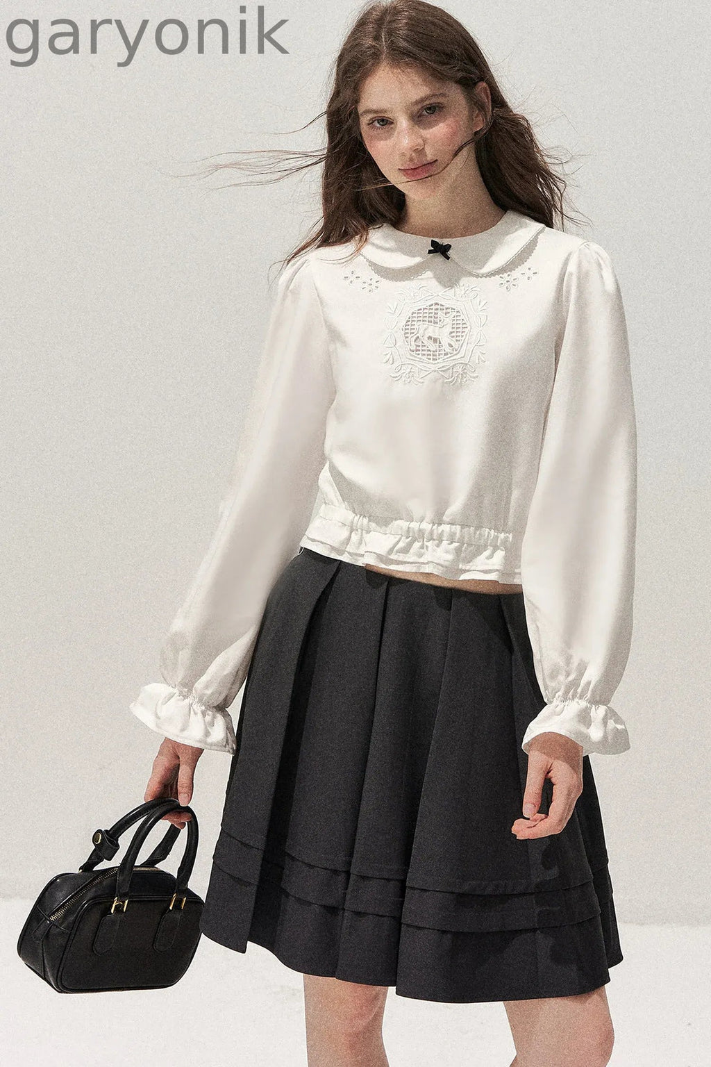 Lyocell Deer Collar Blouse