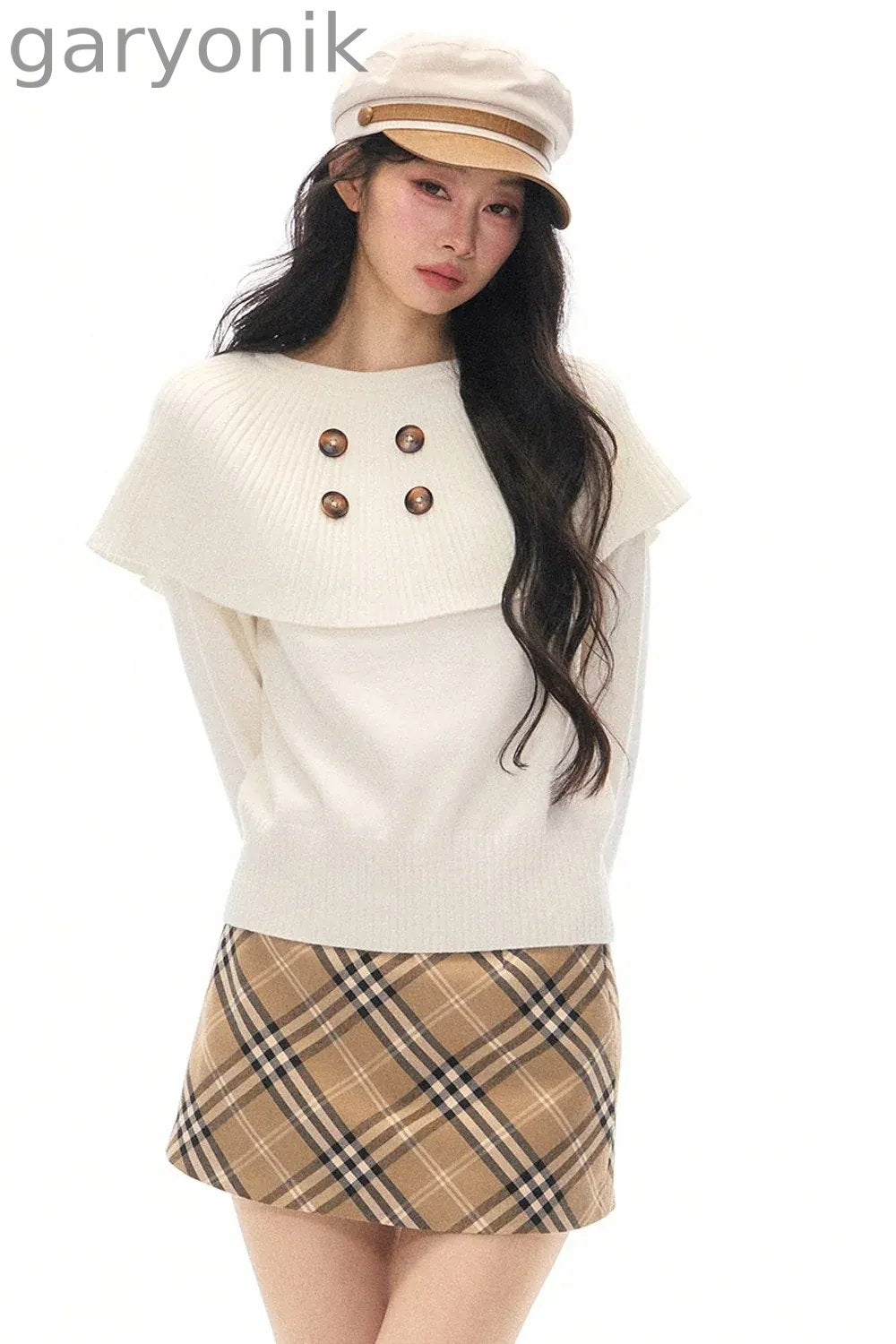 Skirt and Shawl Knit Top Set-Up