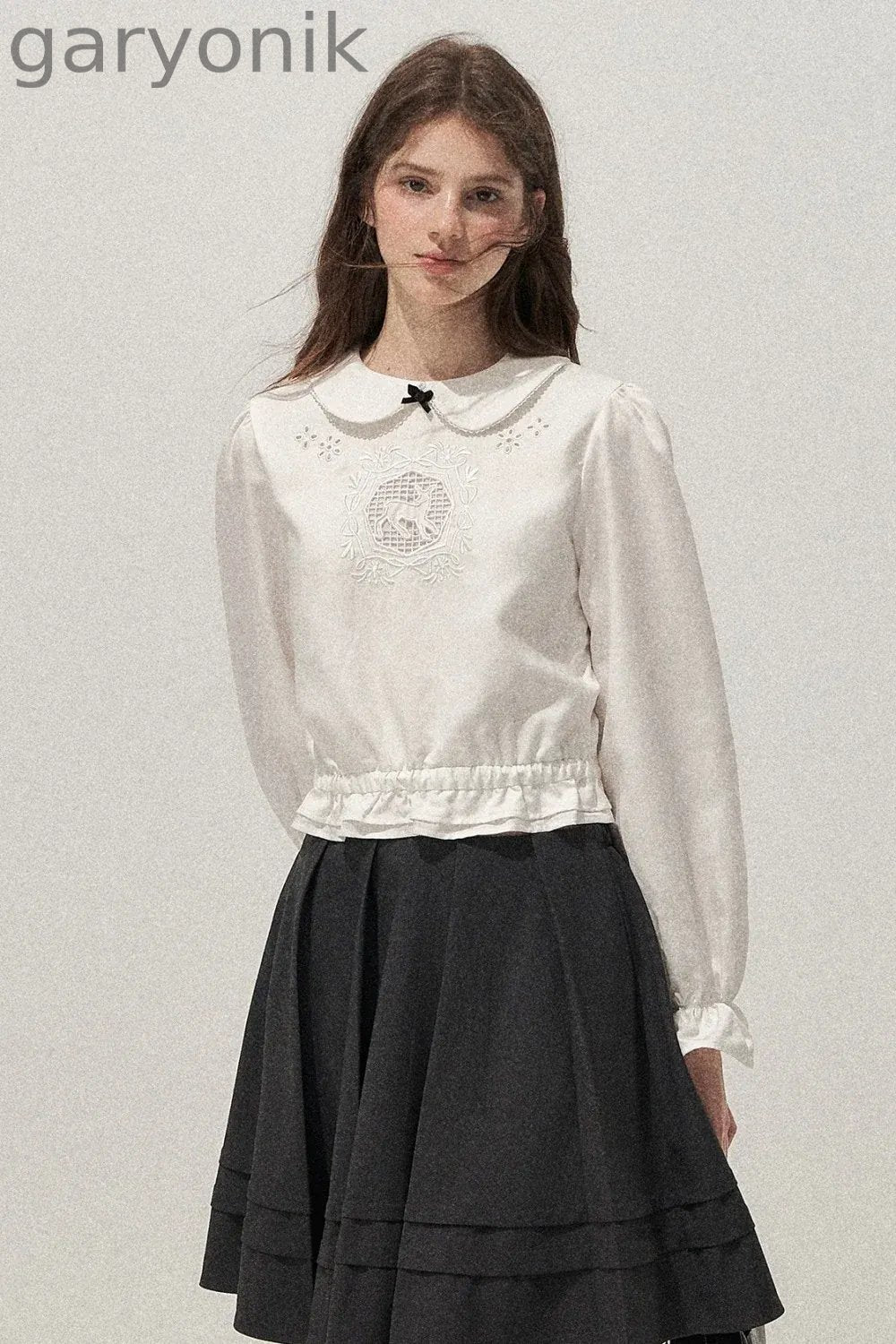 Lyocell Deer Collar Blouse