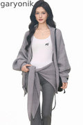 Knit Cardigan and Cuffed Pants Set-Up