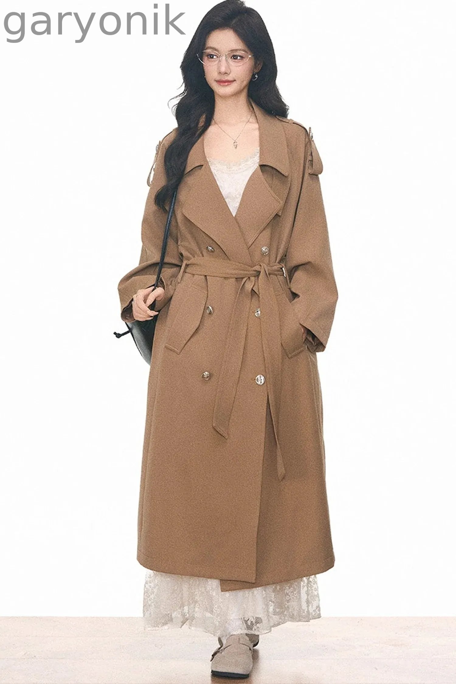 Women's Mid-Length Windbreaker and Camisole Dress Set-Up