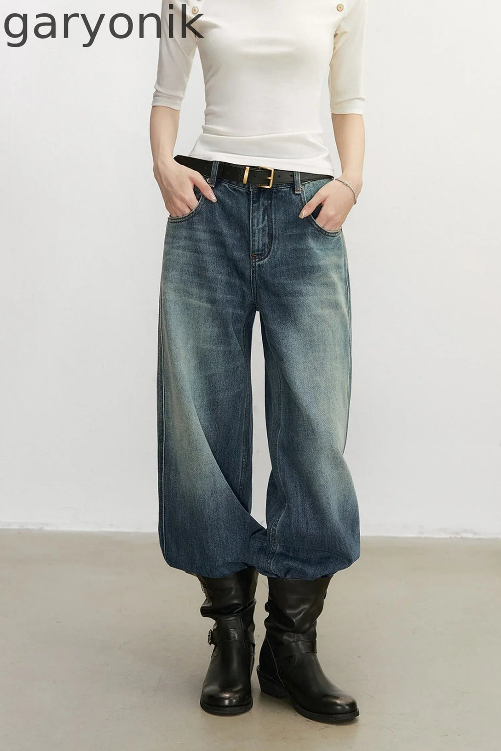 Vintage Washed Denim Pants