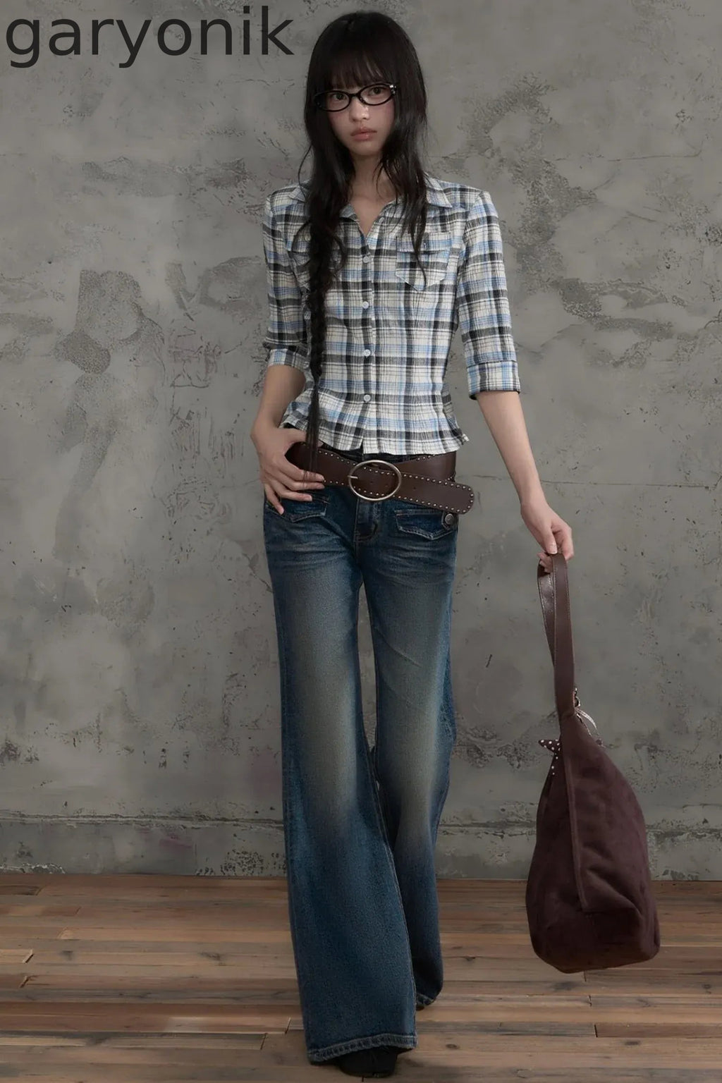 Retro Distressed Flared Pants