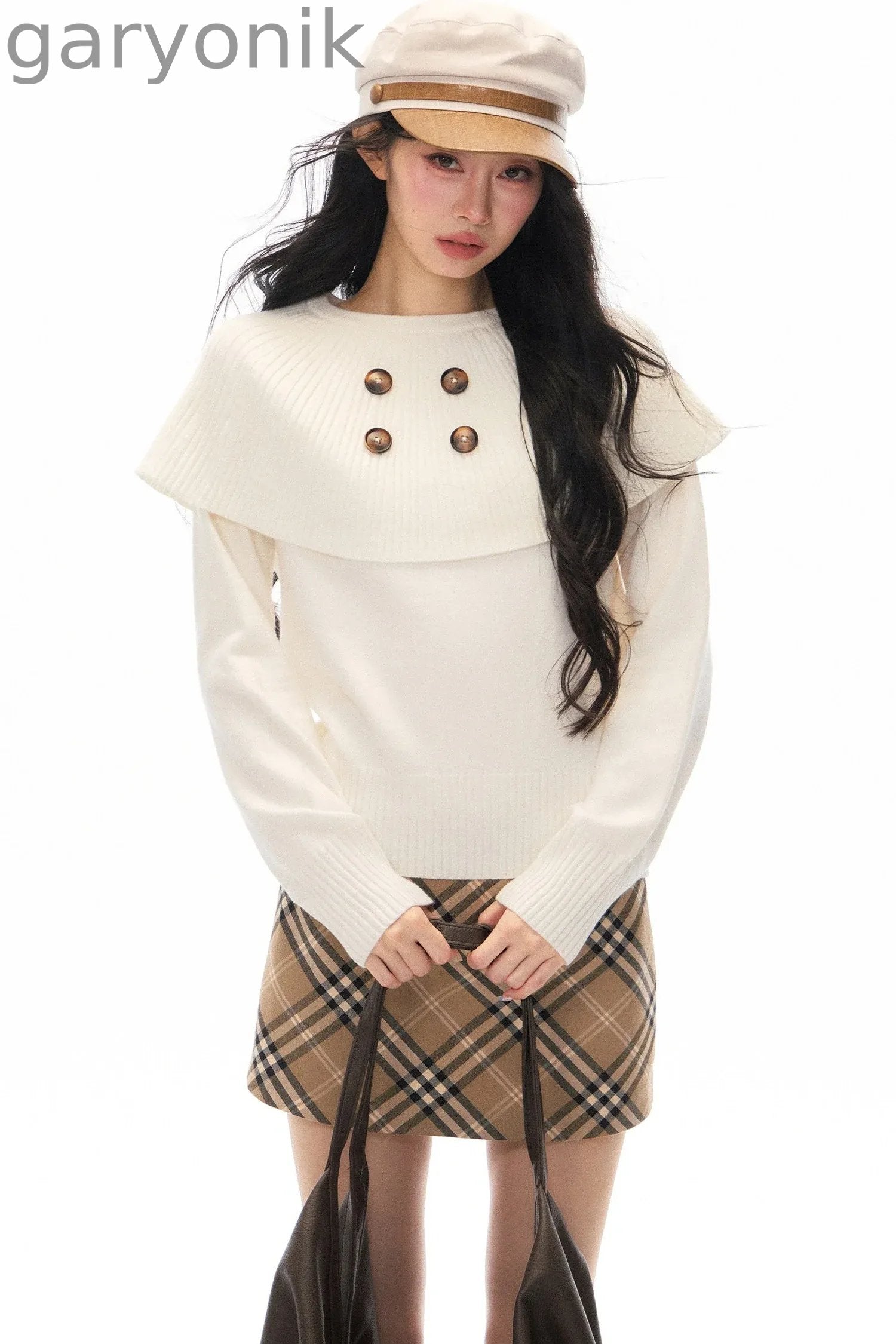 Skirt and Shawl Knit Top Set-Up