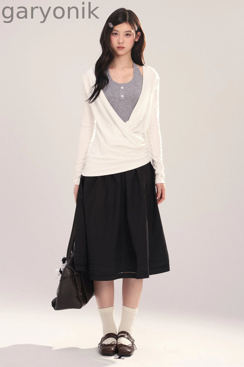 Layered-Look Long-Sleeve Top