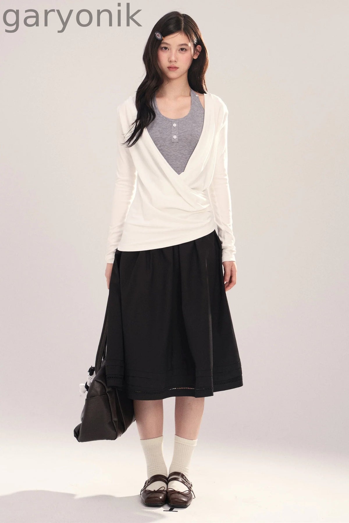 Layered-Look Long-Sleeve Top