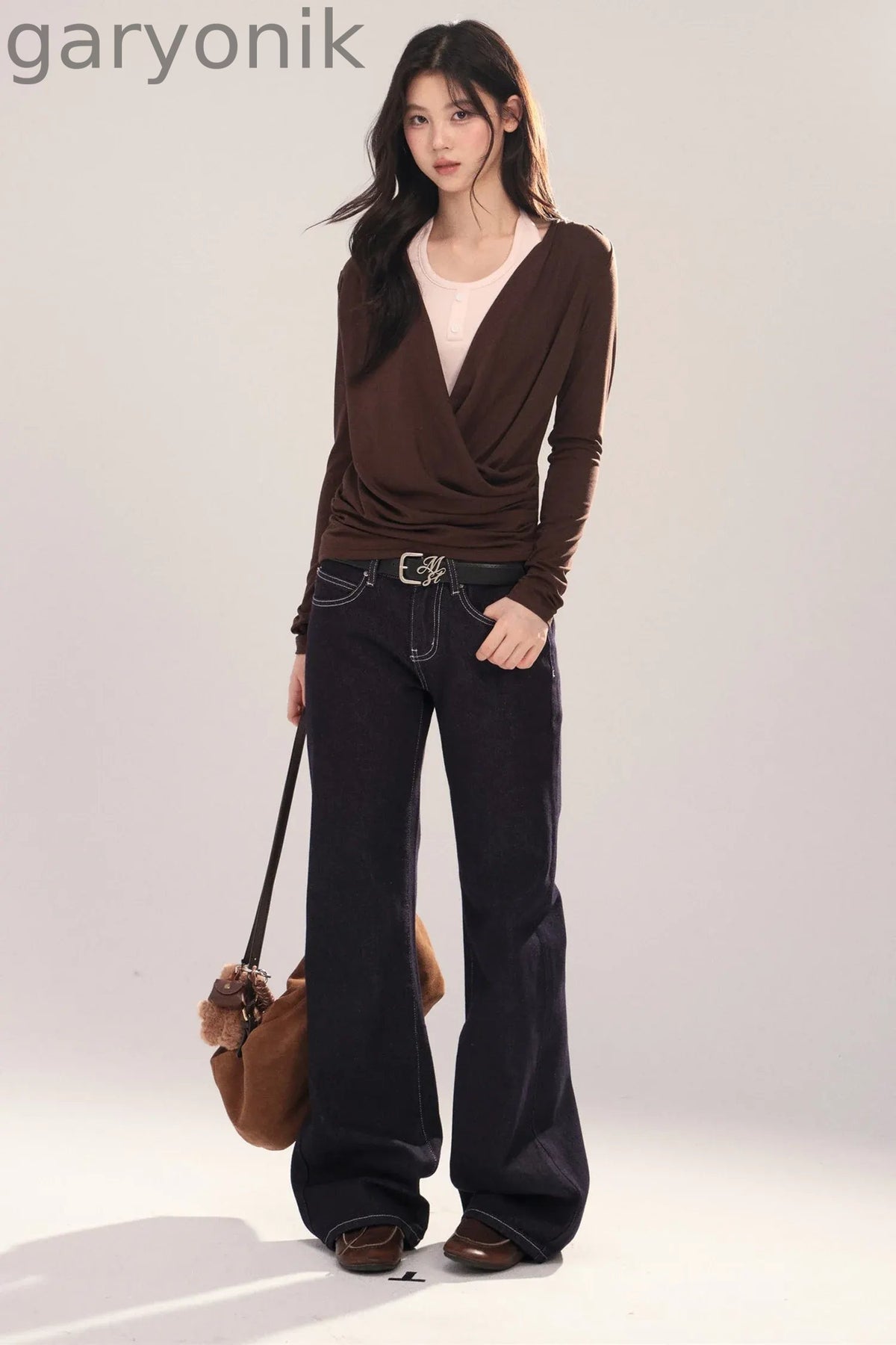 Layered-Look Long-Sleeve Top