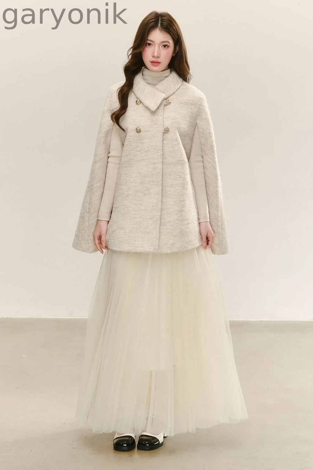Woolen Cape Shawl Coat