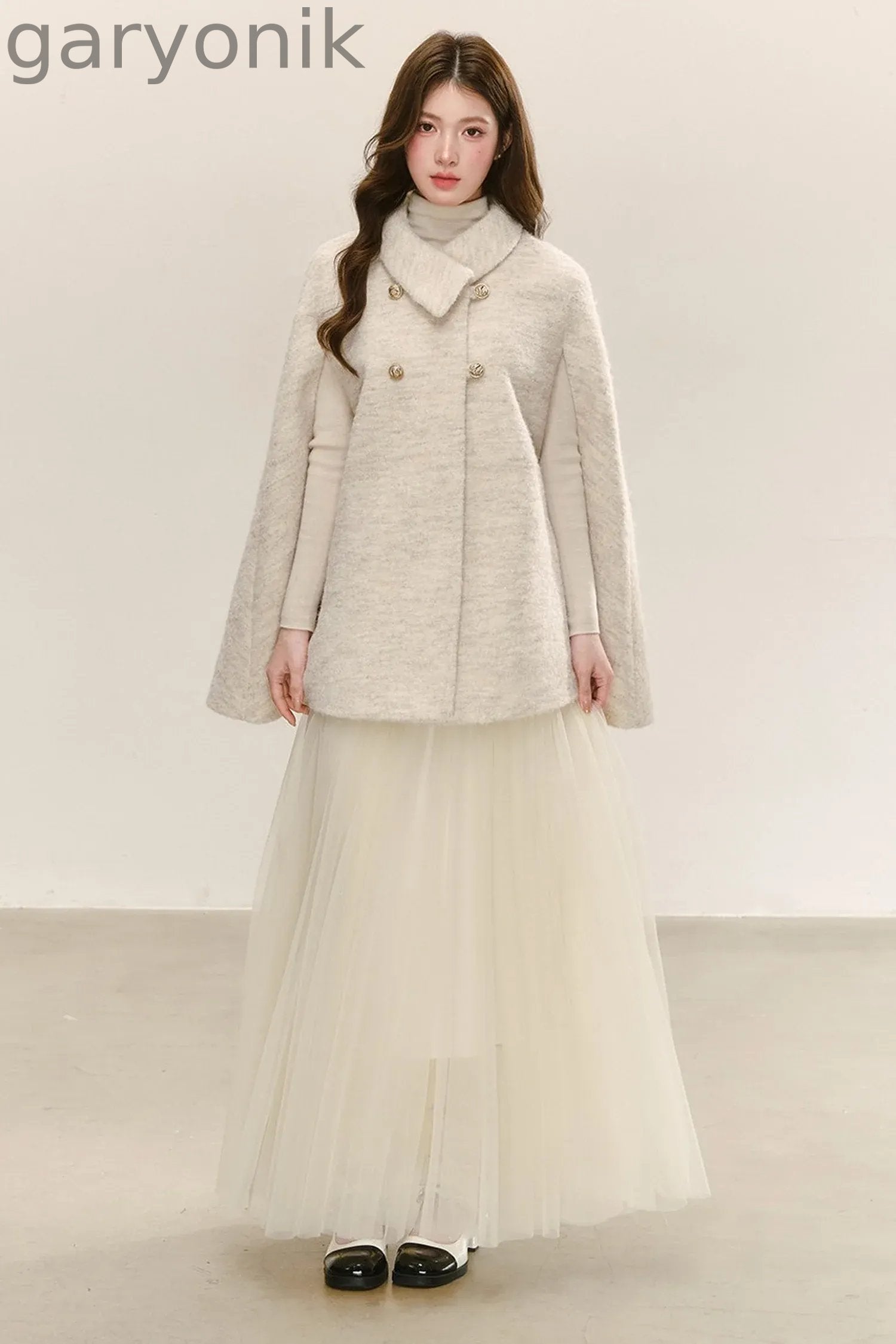 Woolen Cape Shawl Coat