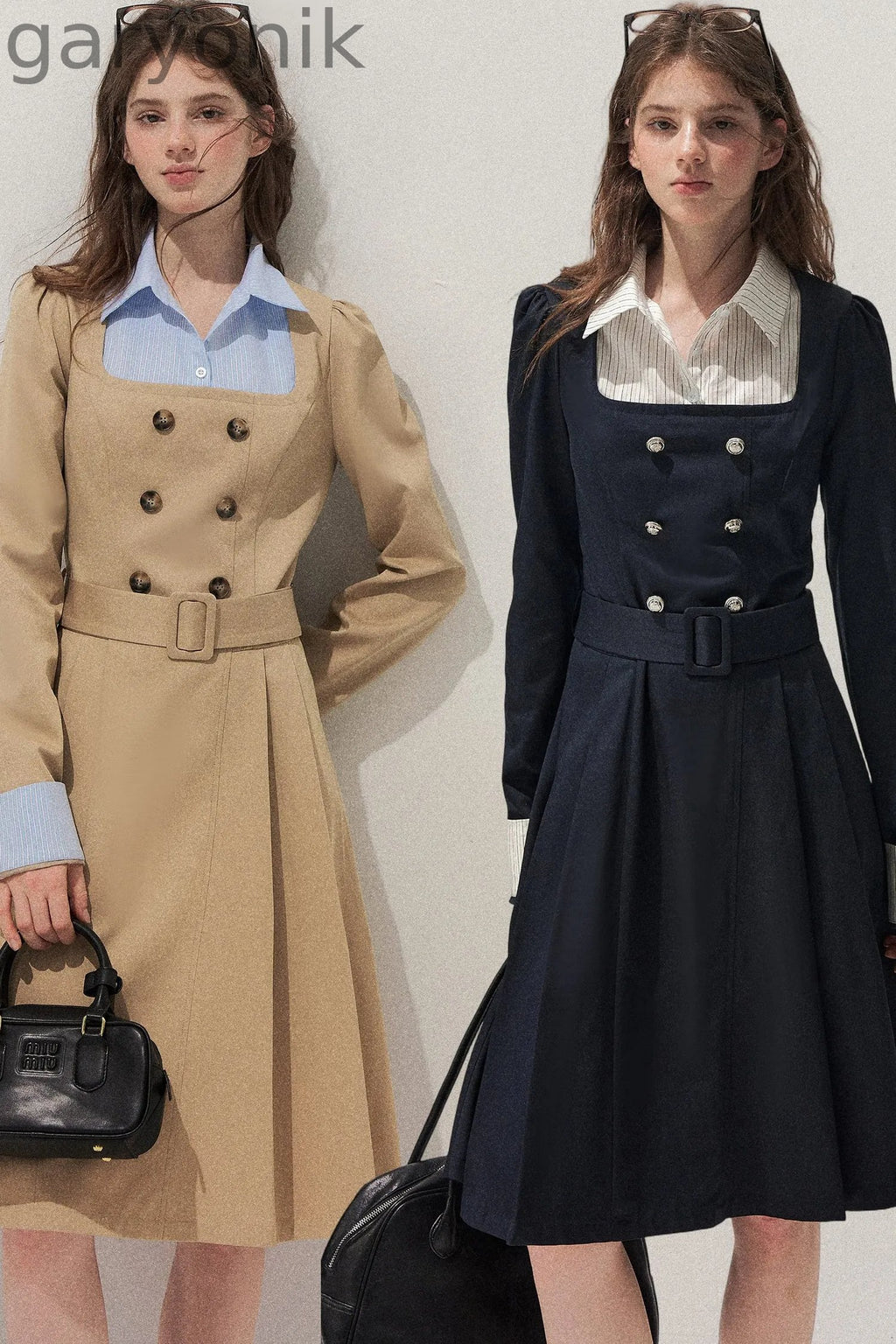 Retro Two-Piece Trench Dress