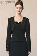 Elegant Black Suit with Waistcoat Blazer Set-Up