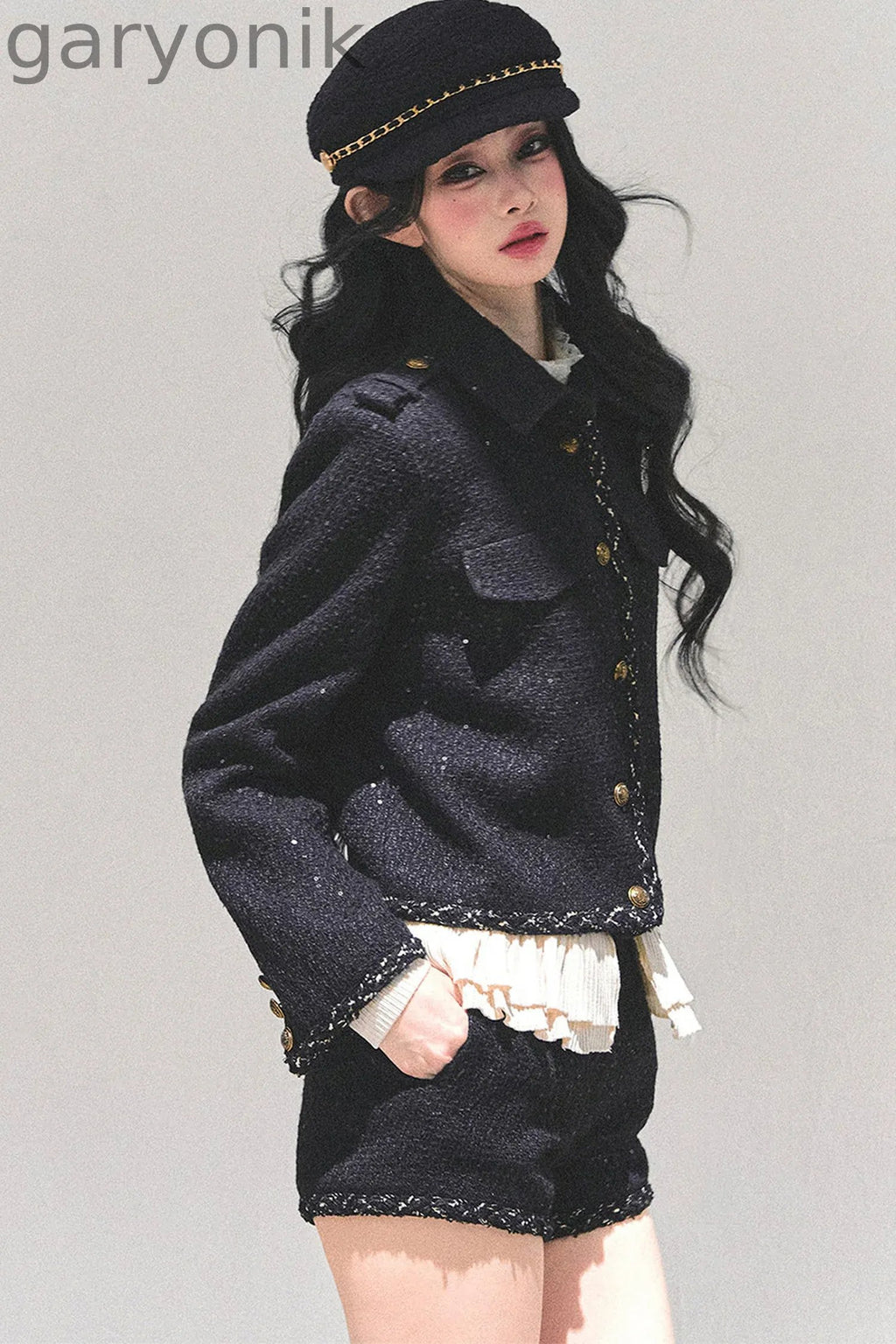 Tweed Style Rich Girl Three-Piece Set-Up
