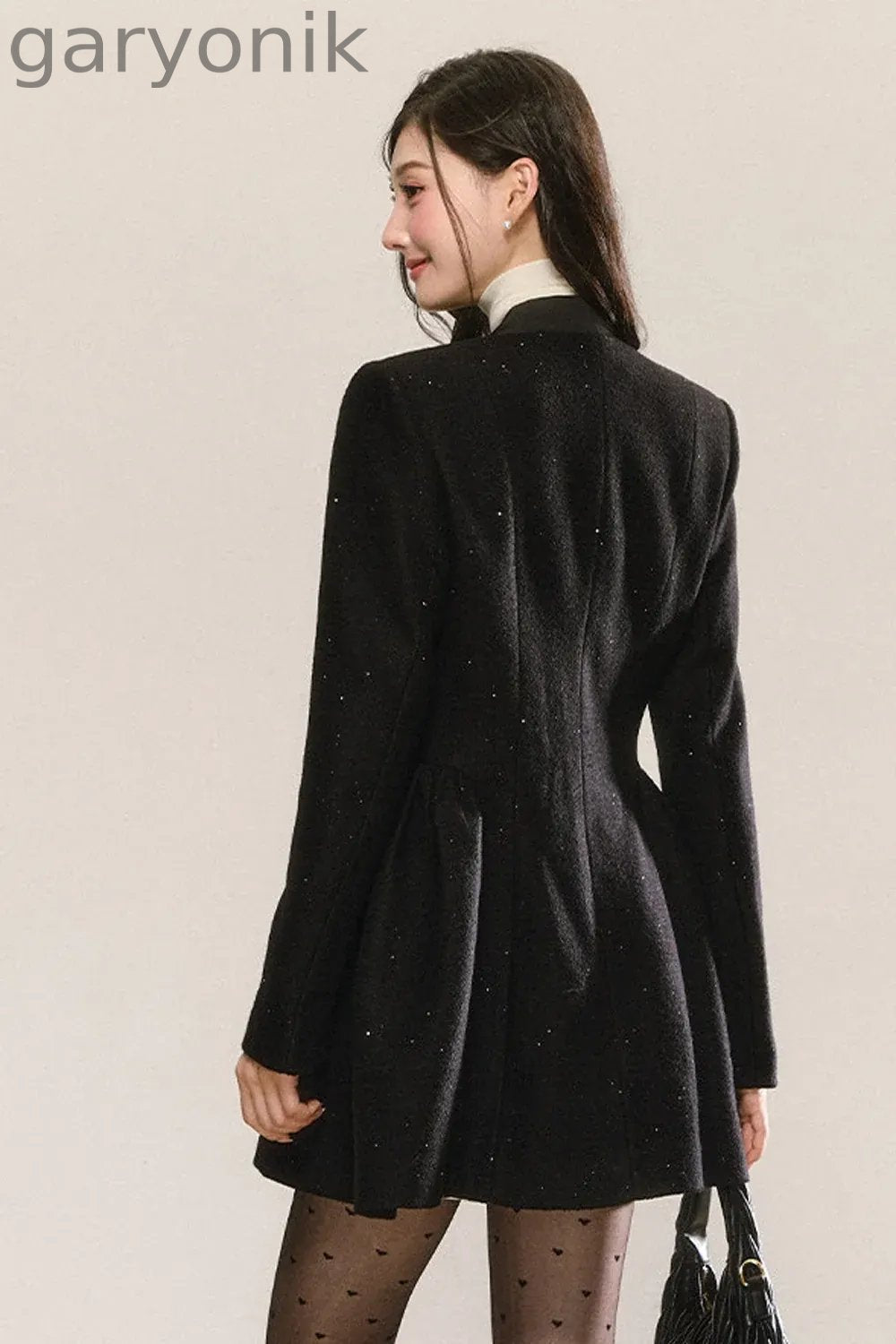 Black Bow-Tie Tweed Dress