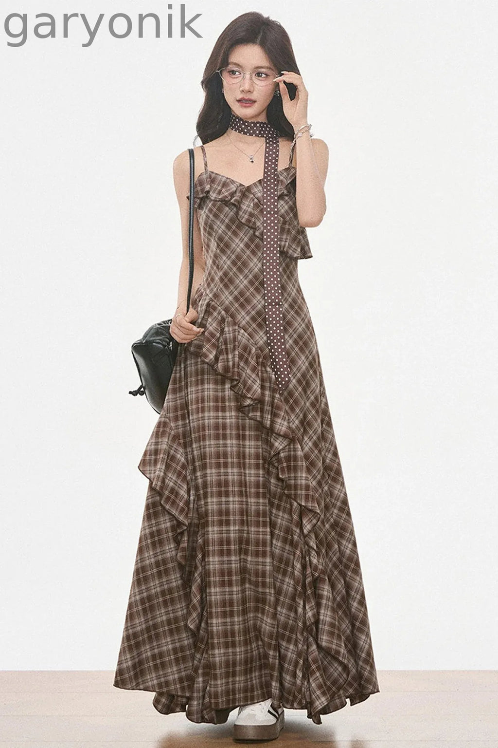 Petite Suede Blazer and Plaid Dress Set-Up