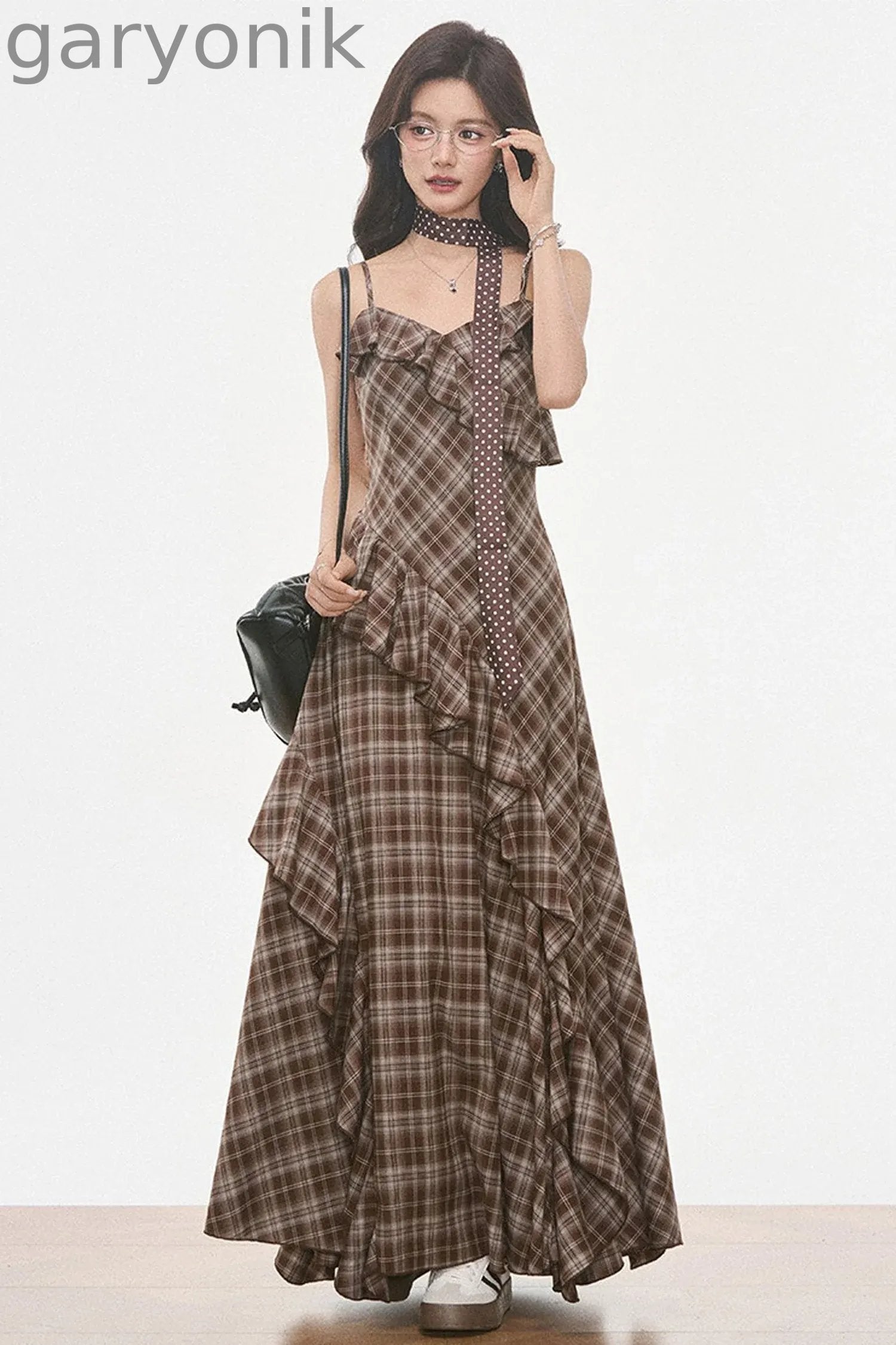 Petite Suede Blazer and Plaid Dress Set-Up
