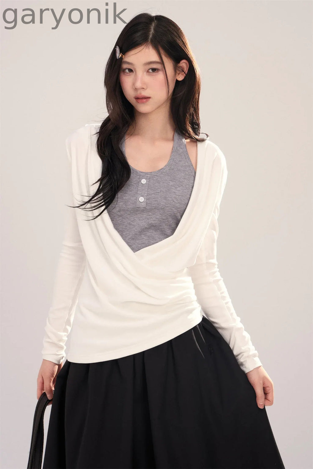 Layered-Look Long-Sleeve Top