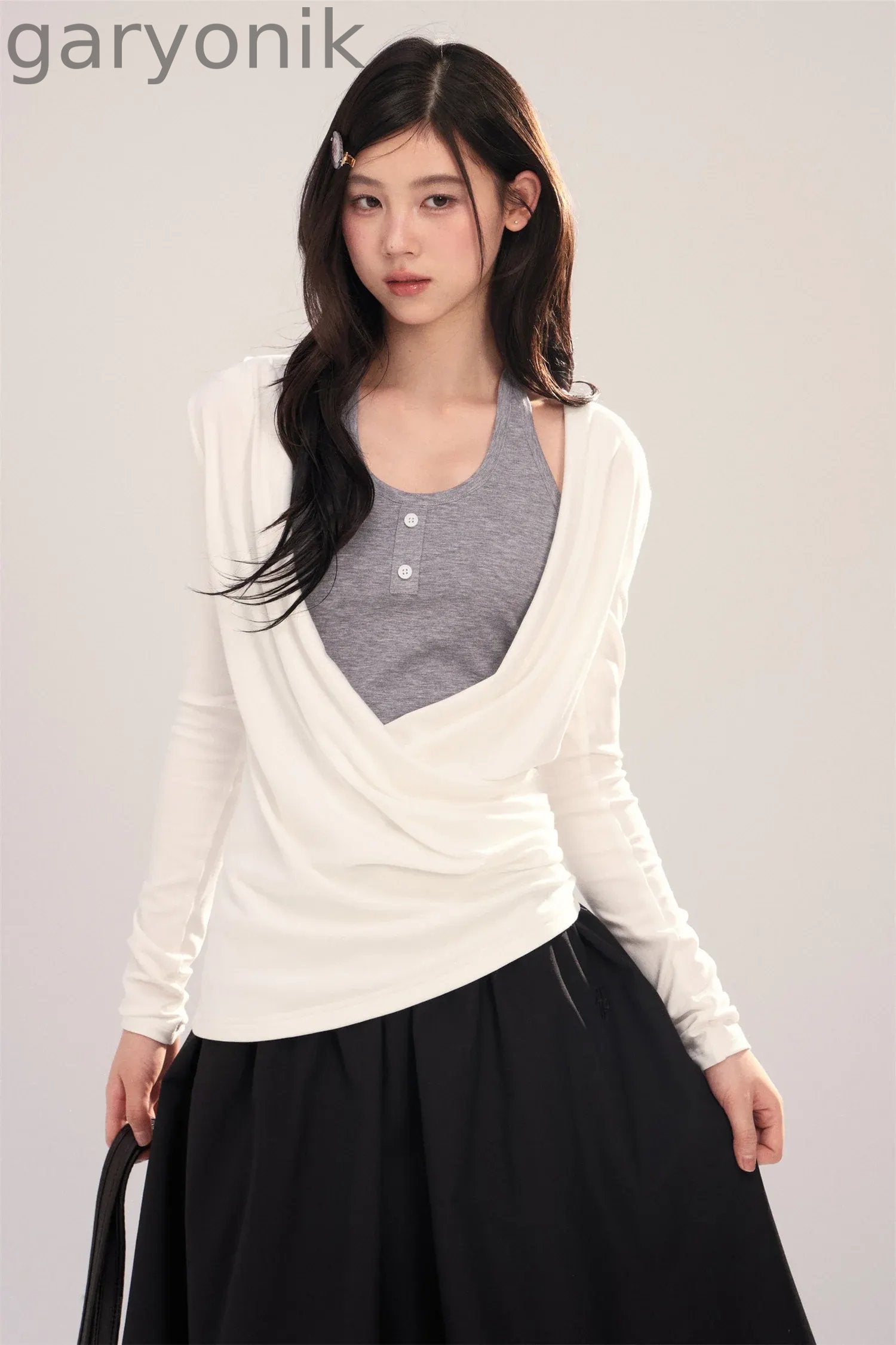 Layered-Look Long-Sleeve Top
