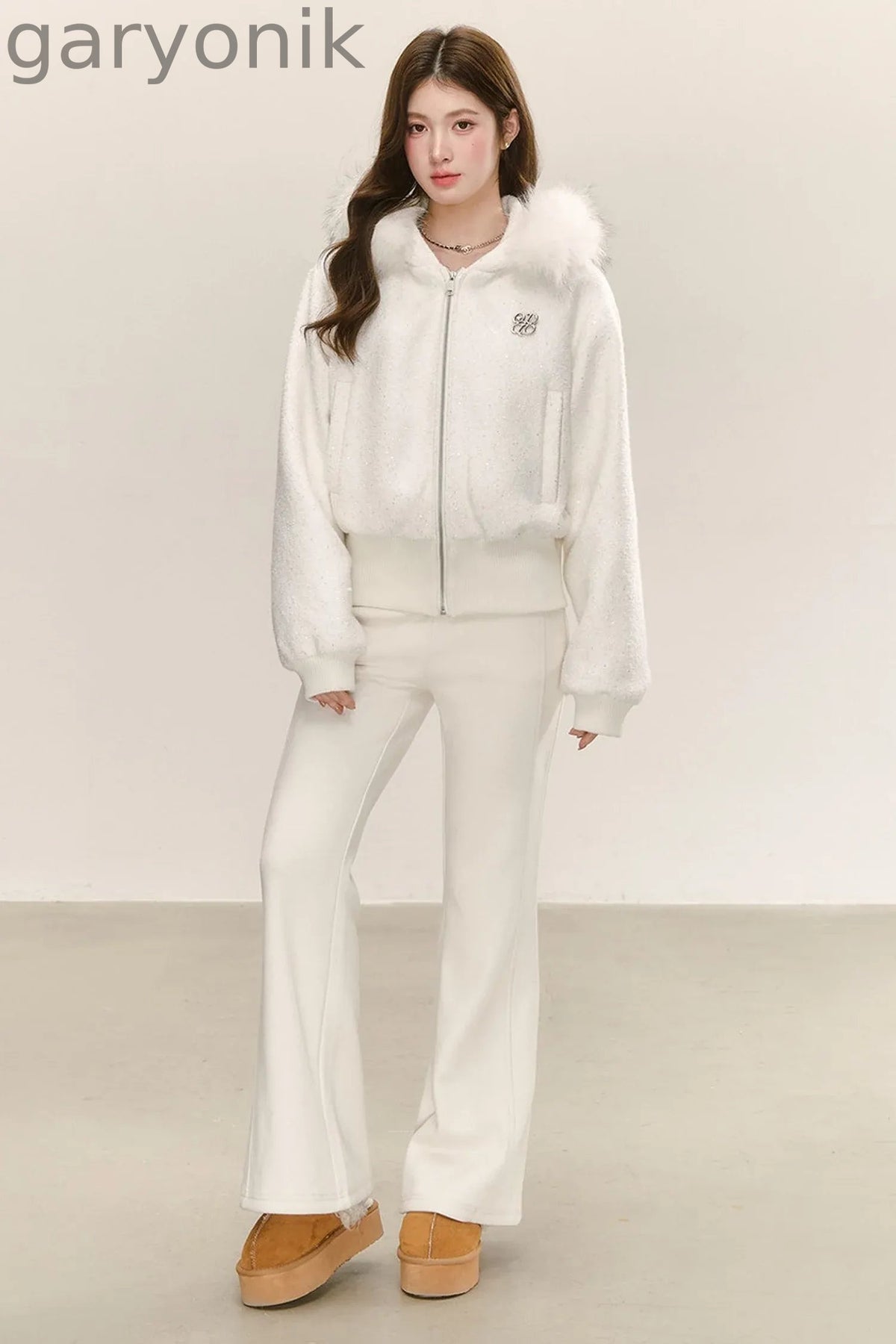 White Zip Hooded Jacket