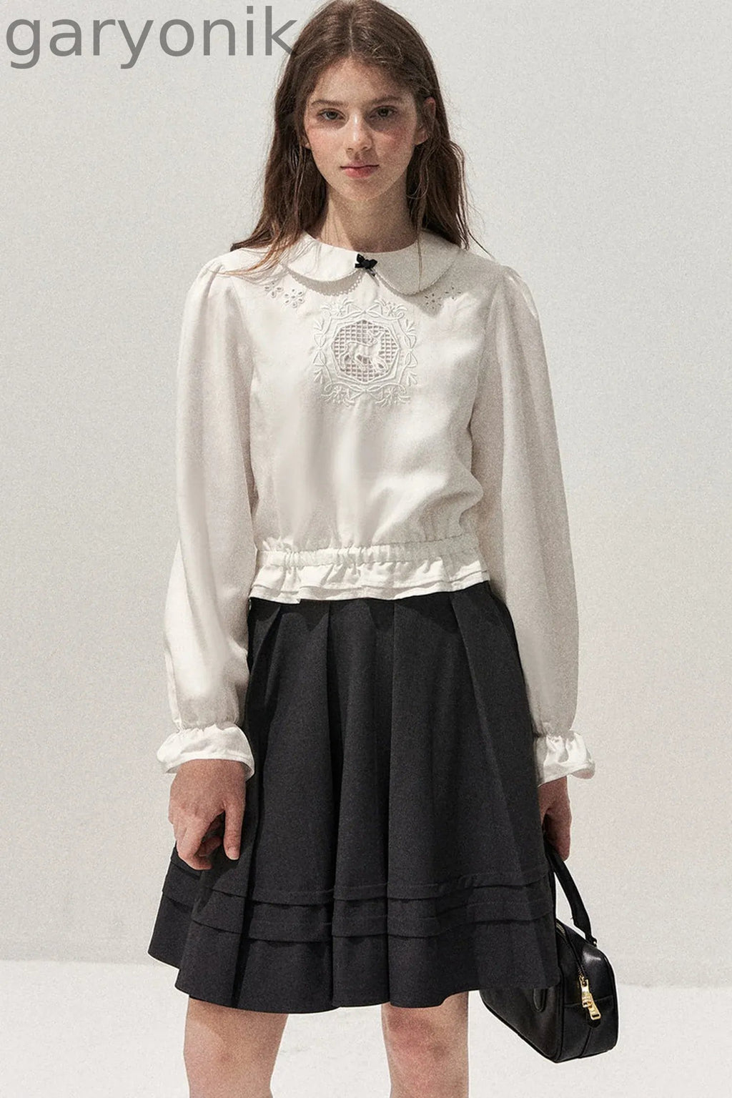 Lyocell Deer Collar Blouse