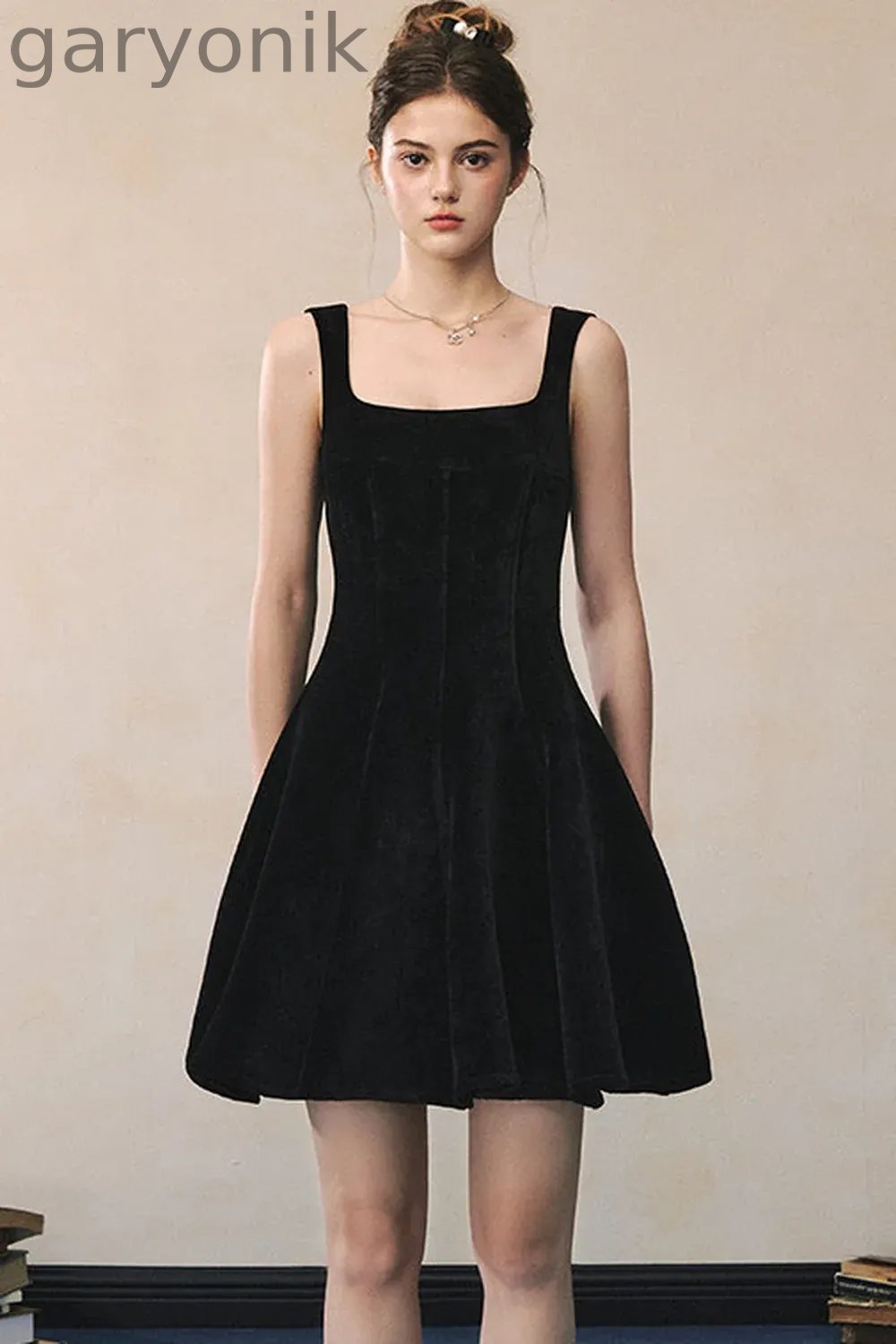Black Suspender Dress With Jacket Set-Up