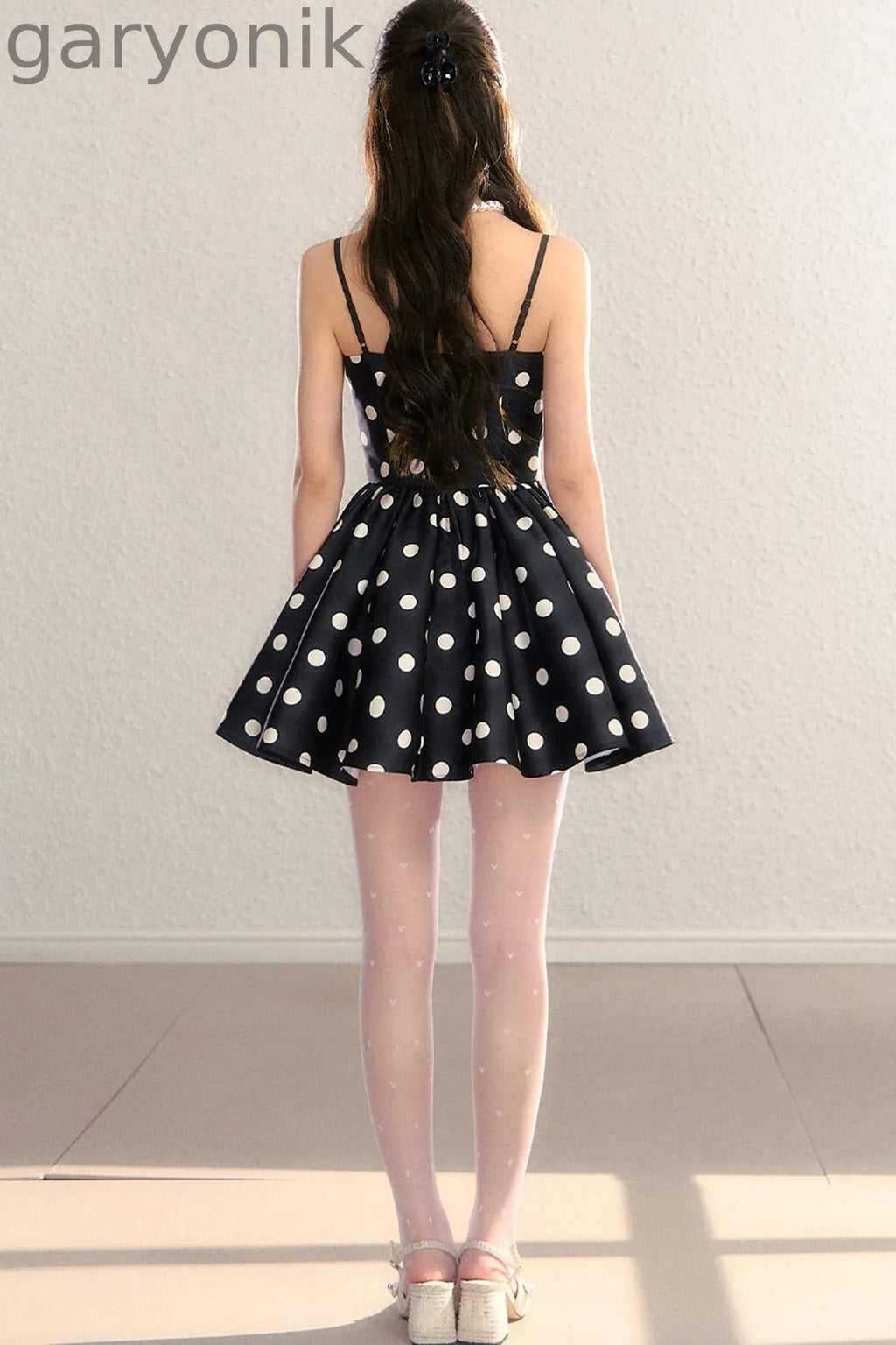 Satin Polka Dot Bow Tie Dress