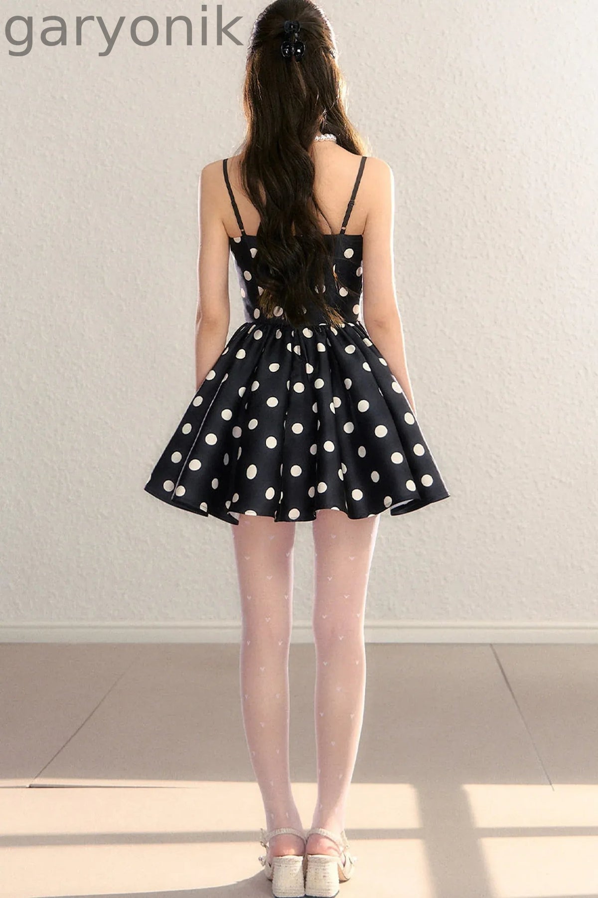Satin Polka Dot Bow Tie Dress