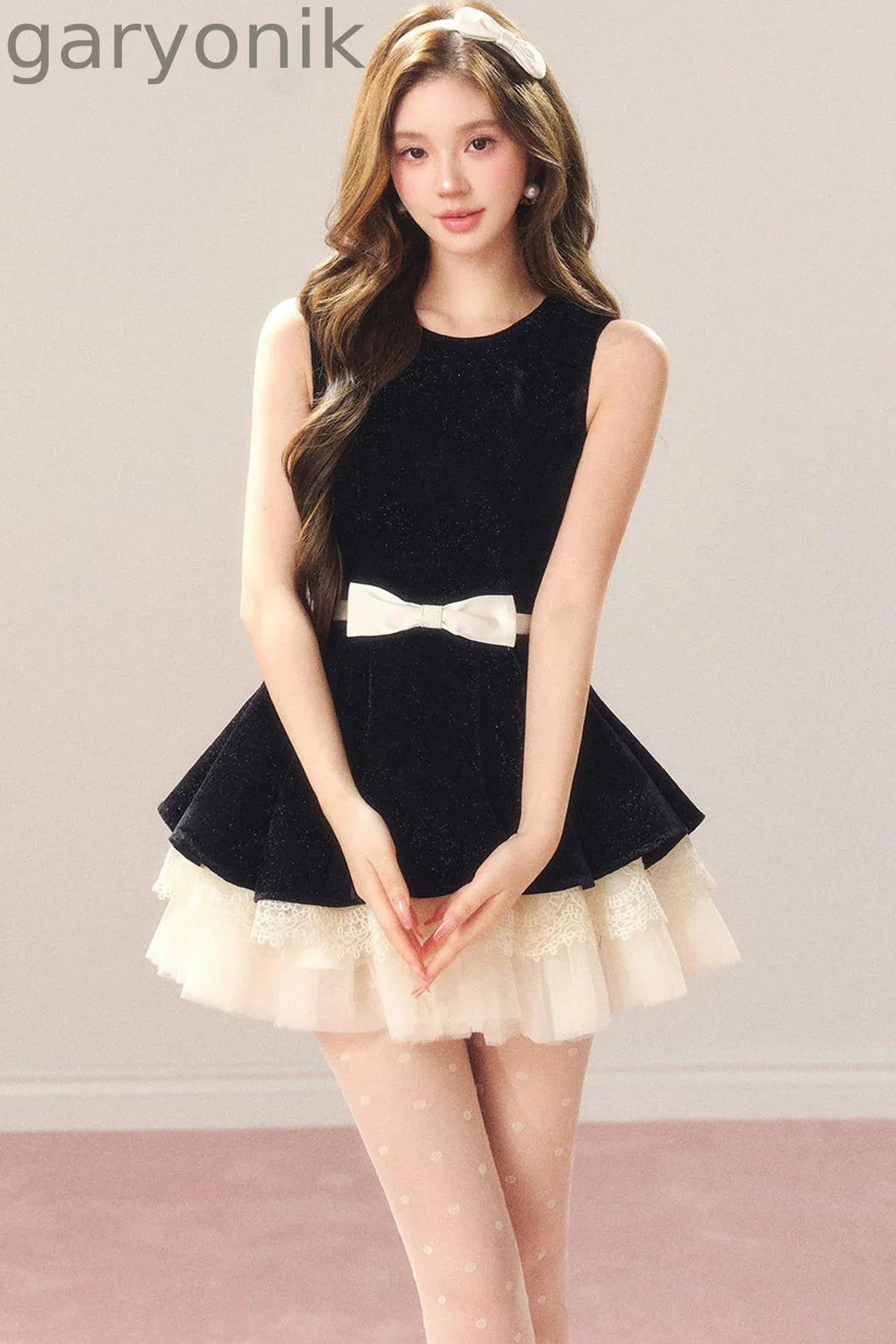 Shimmering Hepburn Style Velvet Princess Dress