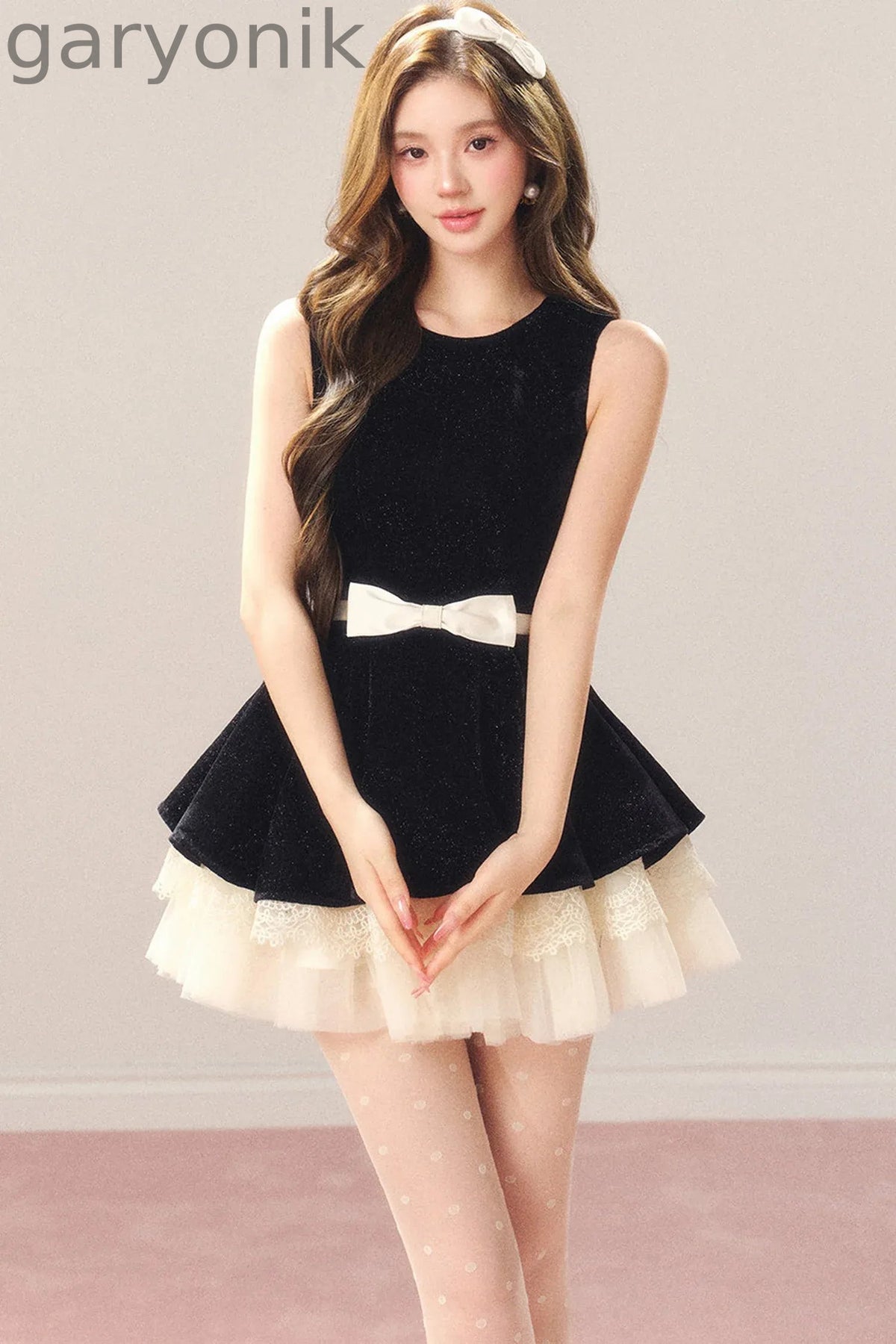 Shimmering Hepburn Style Velvet Princess Dress