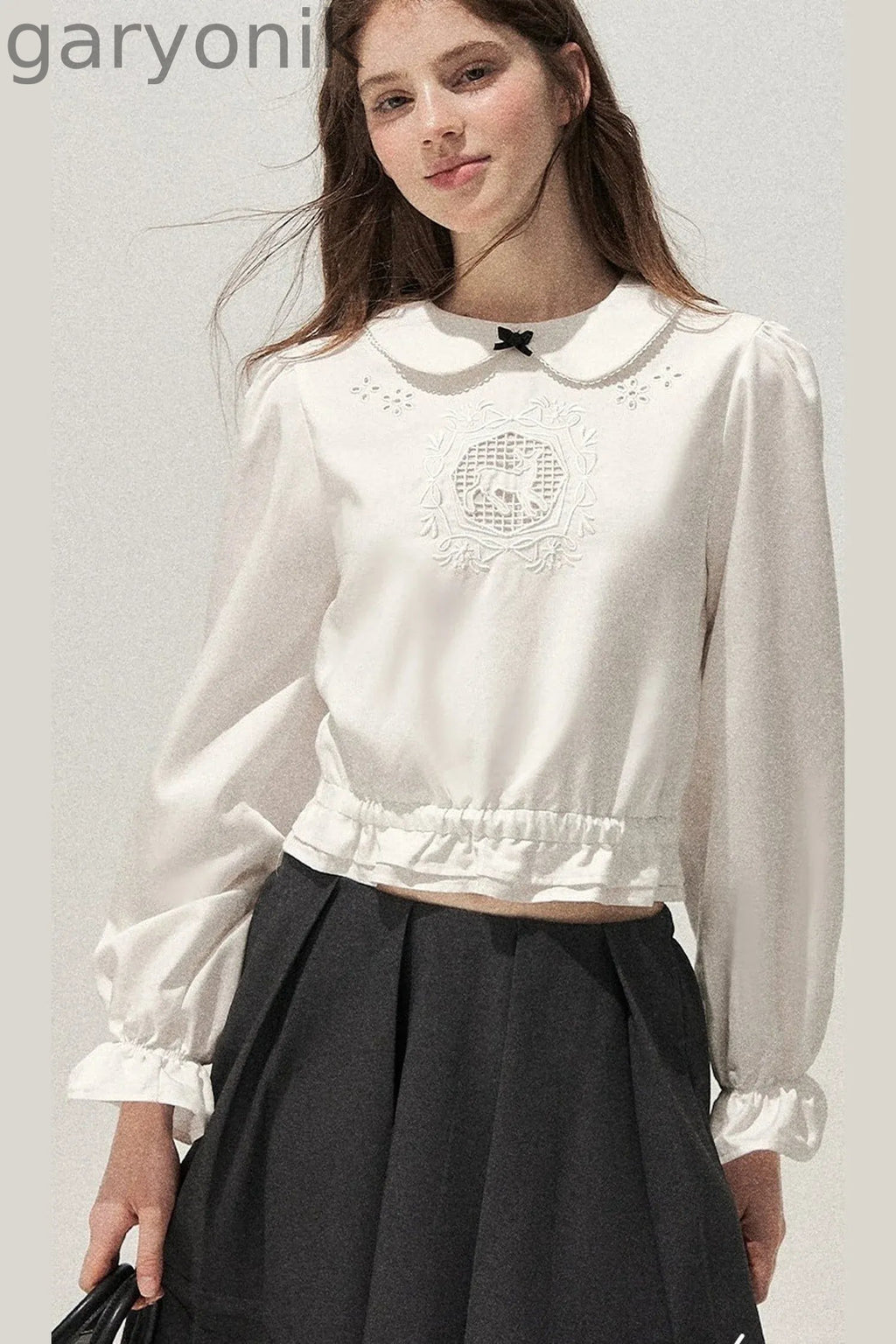 Lyocell Deer Collar Blouse