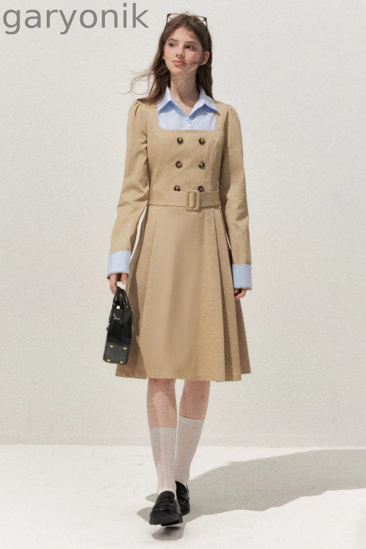 Retro Two-Piece Trench Dress