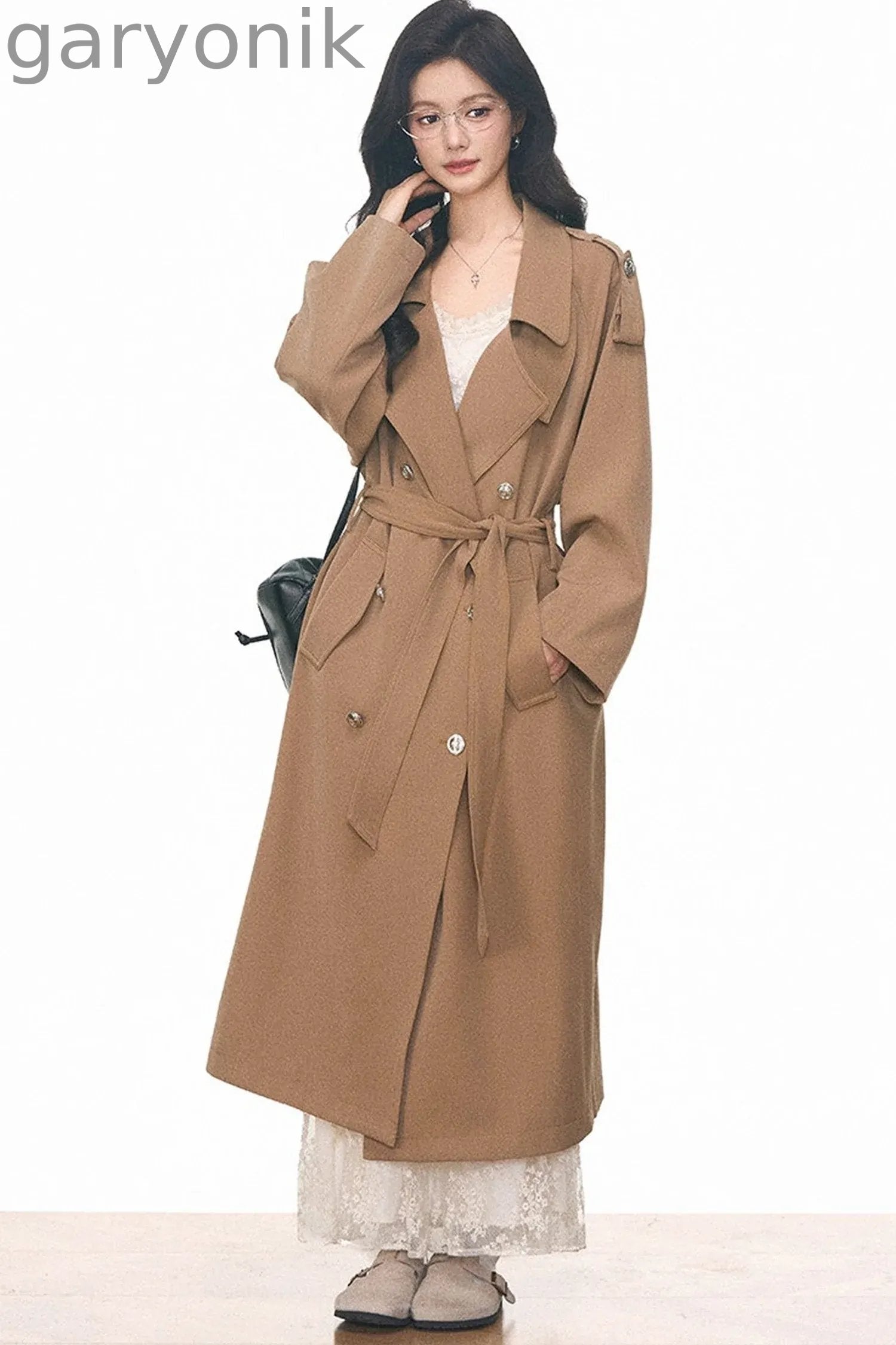 Women's Mid-Length Windbreaker and Camisole Dress Set-Up
