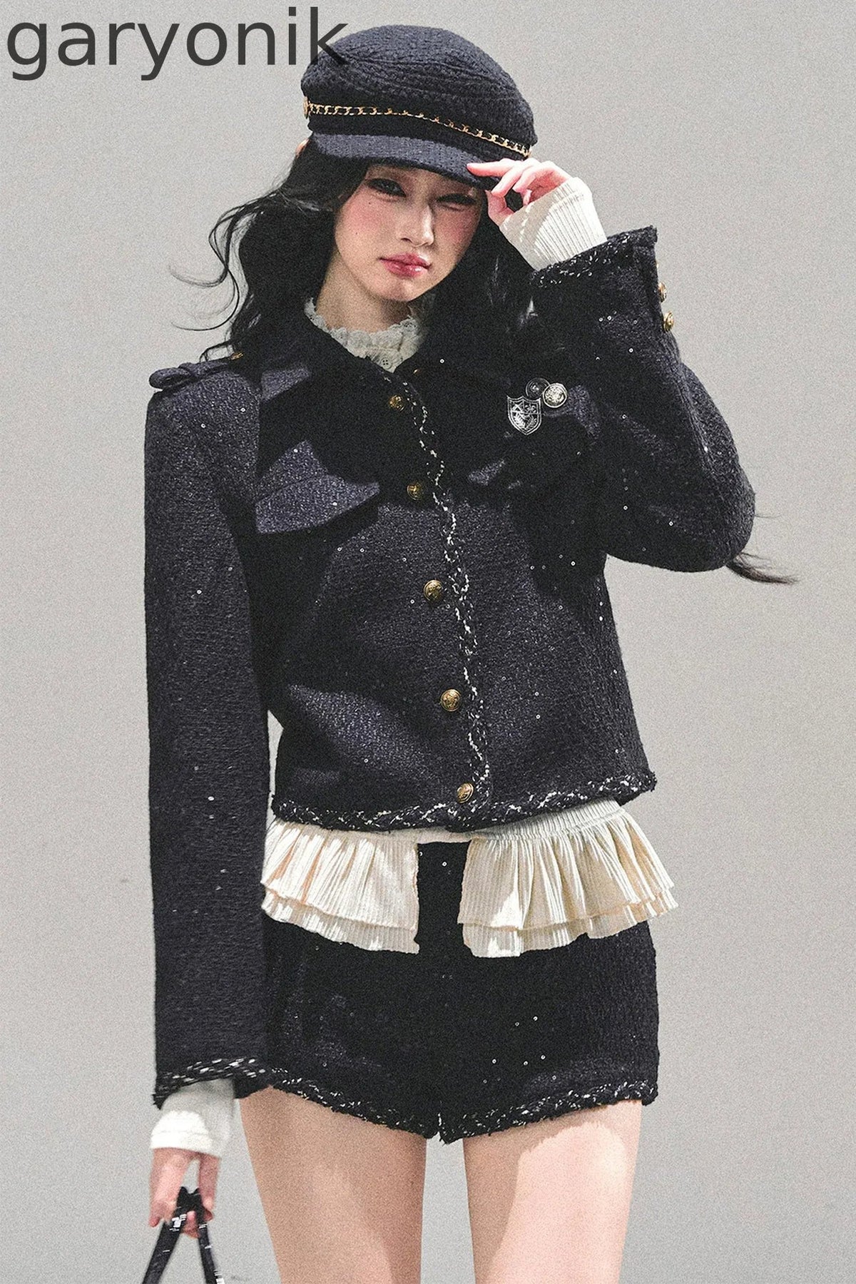 Tweed Style Rich Girl Three-Piece Set-Up