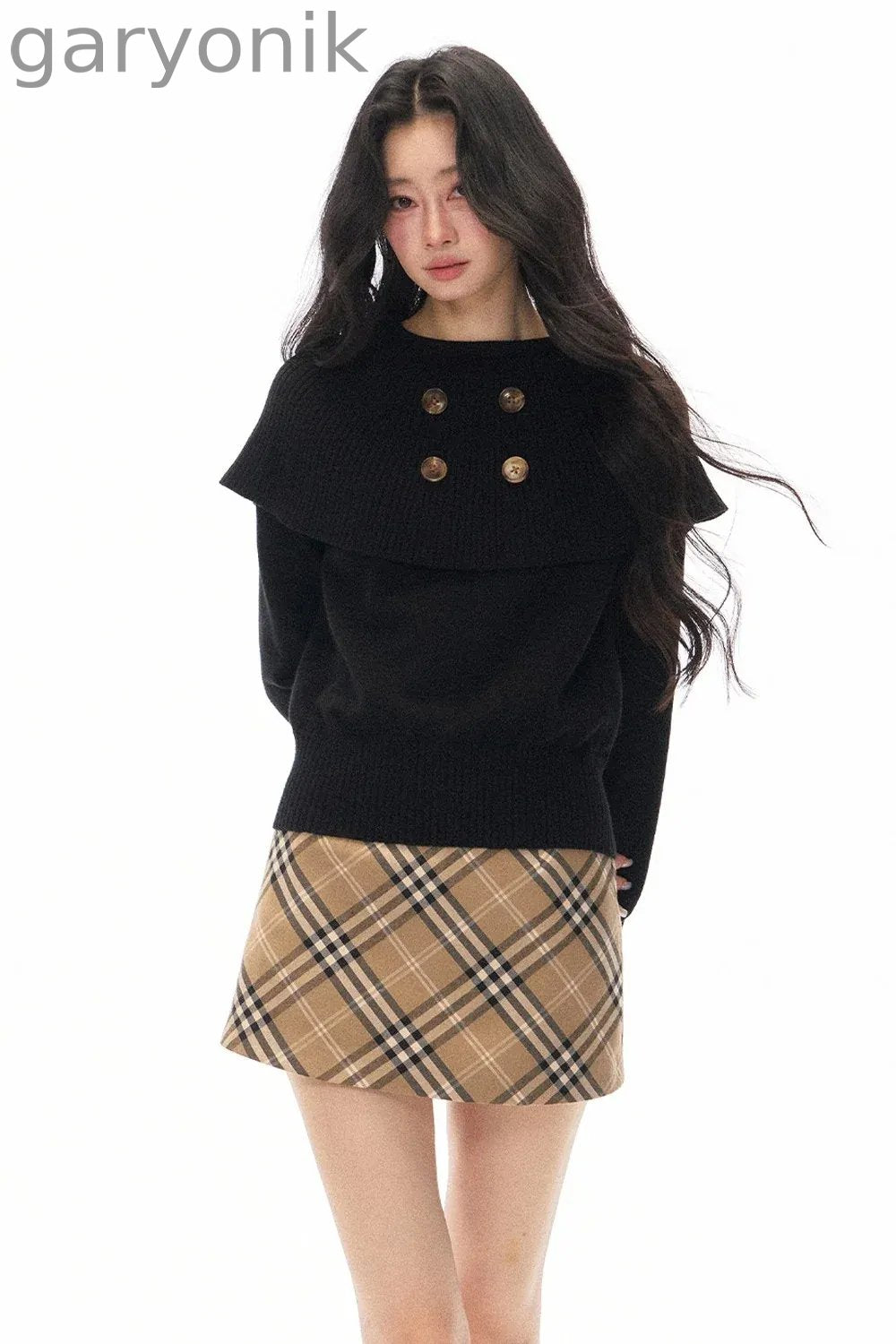 Skirt and Shawl Knit Top Set-Up