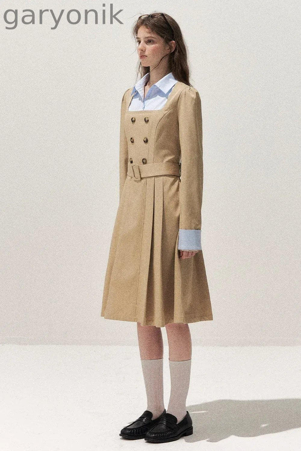 Retro Two-Piece Trench Dress