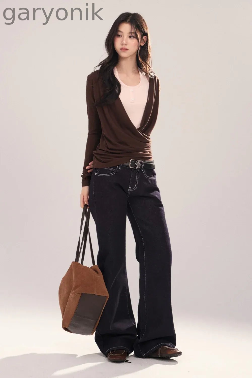 Layered-Look Long-Sleeve Top