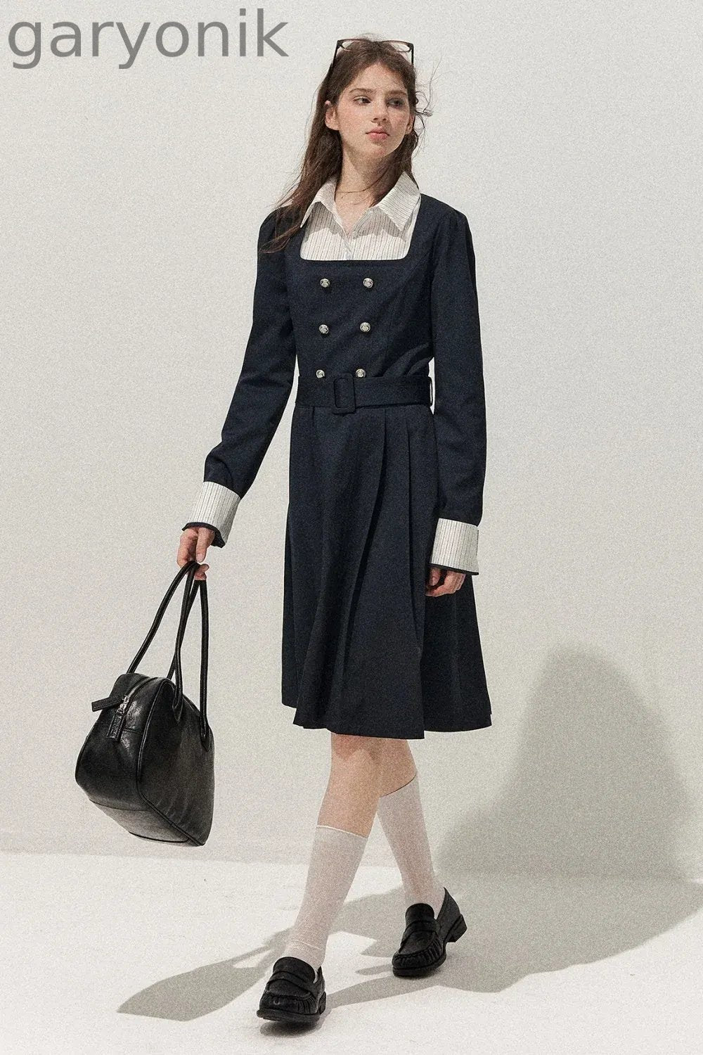 Retro Two-Piece Trench Dress