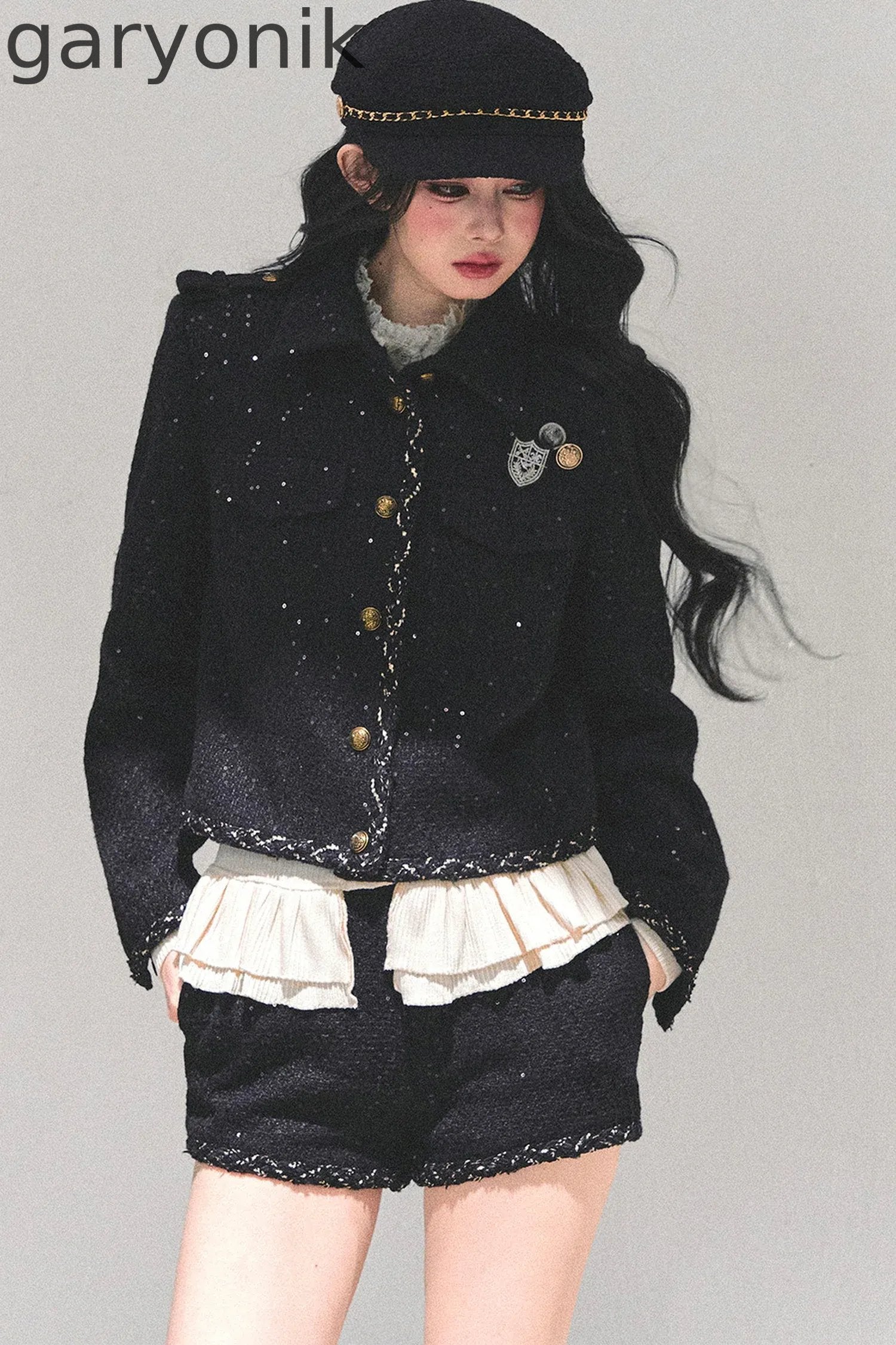 Tweed Style Rich Girl Three-Piece Set-Up