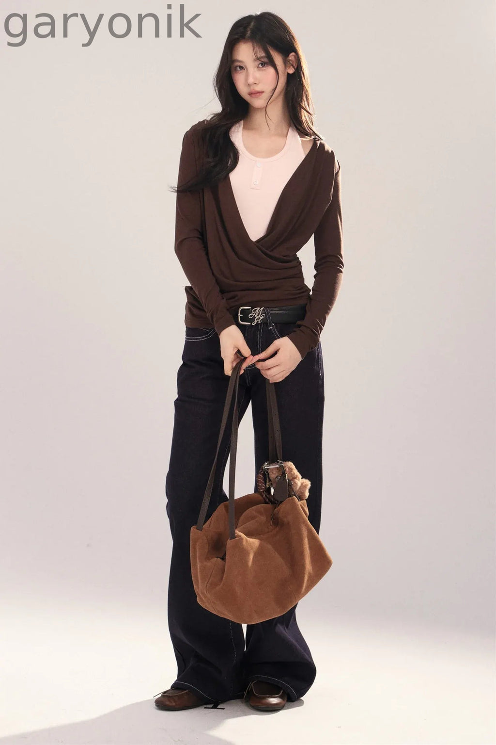 Layered-Look Long-Sleeve Top