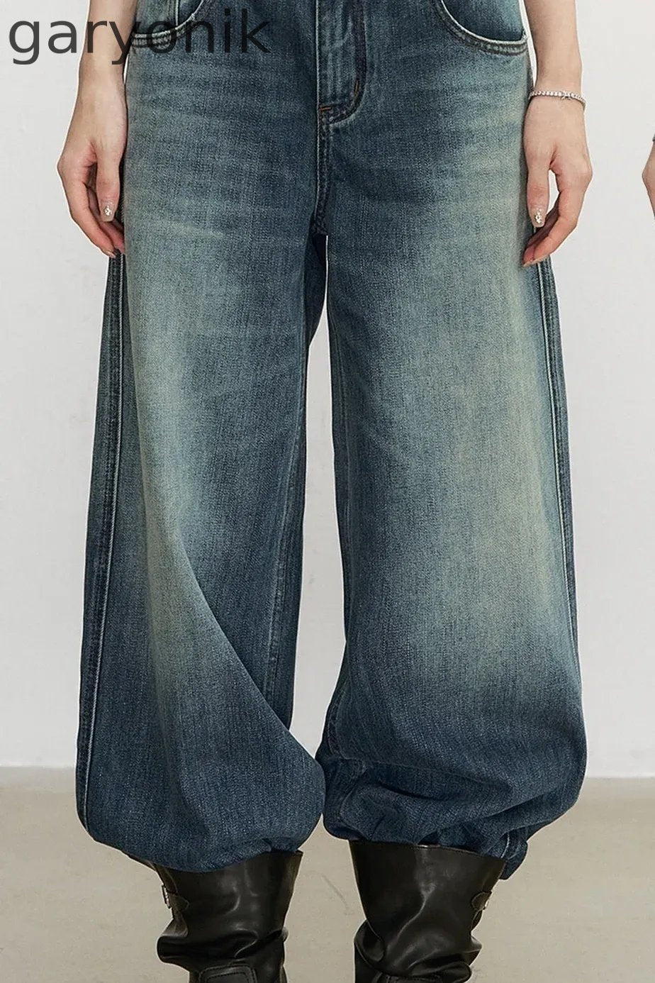 Vintage Washed Denim Pants