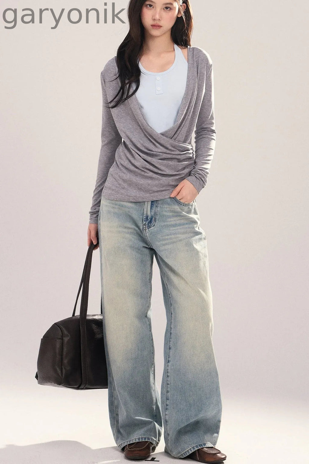 Layered-Look Long-Sleeve Top